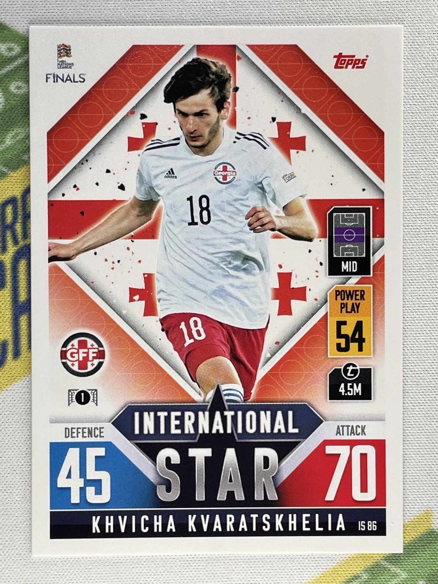 Khvicha Kvaratskhelia Georgia Topps Match Attax 101 Road to Nations League 2022 Card