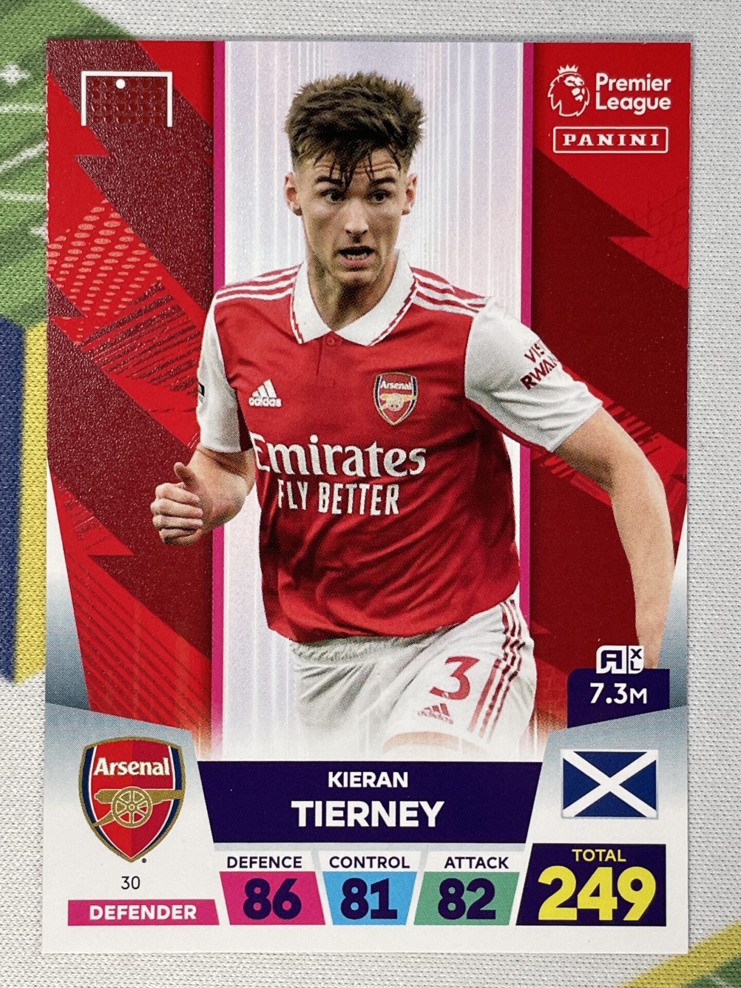 Kieran Tierney Arsenal Panini Premier League Adrenalyn XL 2023 Card