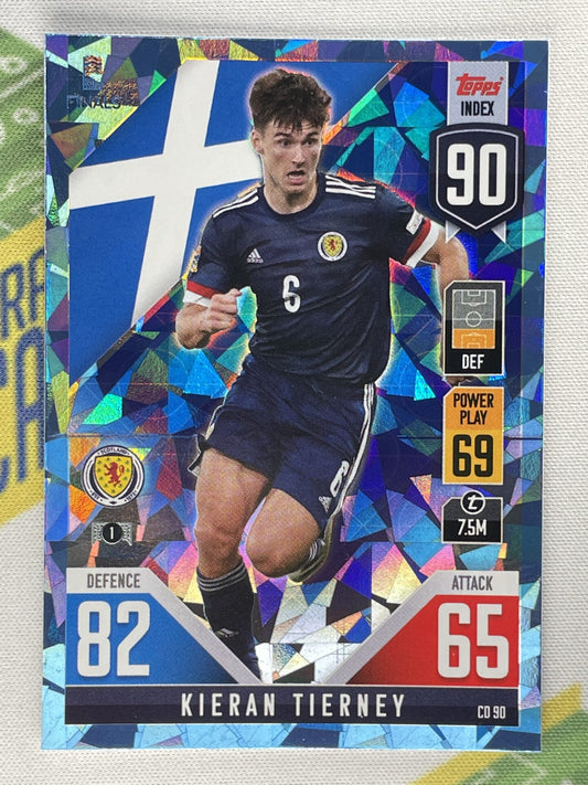 Kieran Tierney Scotland Crystal Foil Parallel Topps Match Attax 101 Road to Nations League 2022 Card