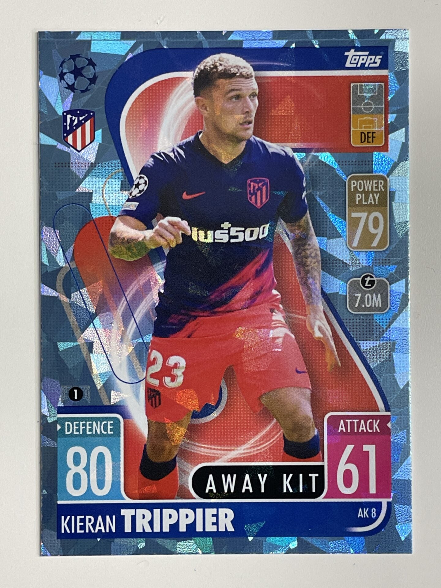 Kieran Trippier Atletico Madrid Away Kit Crystal Foil Parallel Topps Match Attax Extra 2021:22 Champions League Card