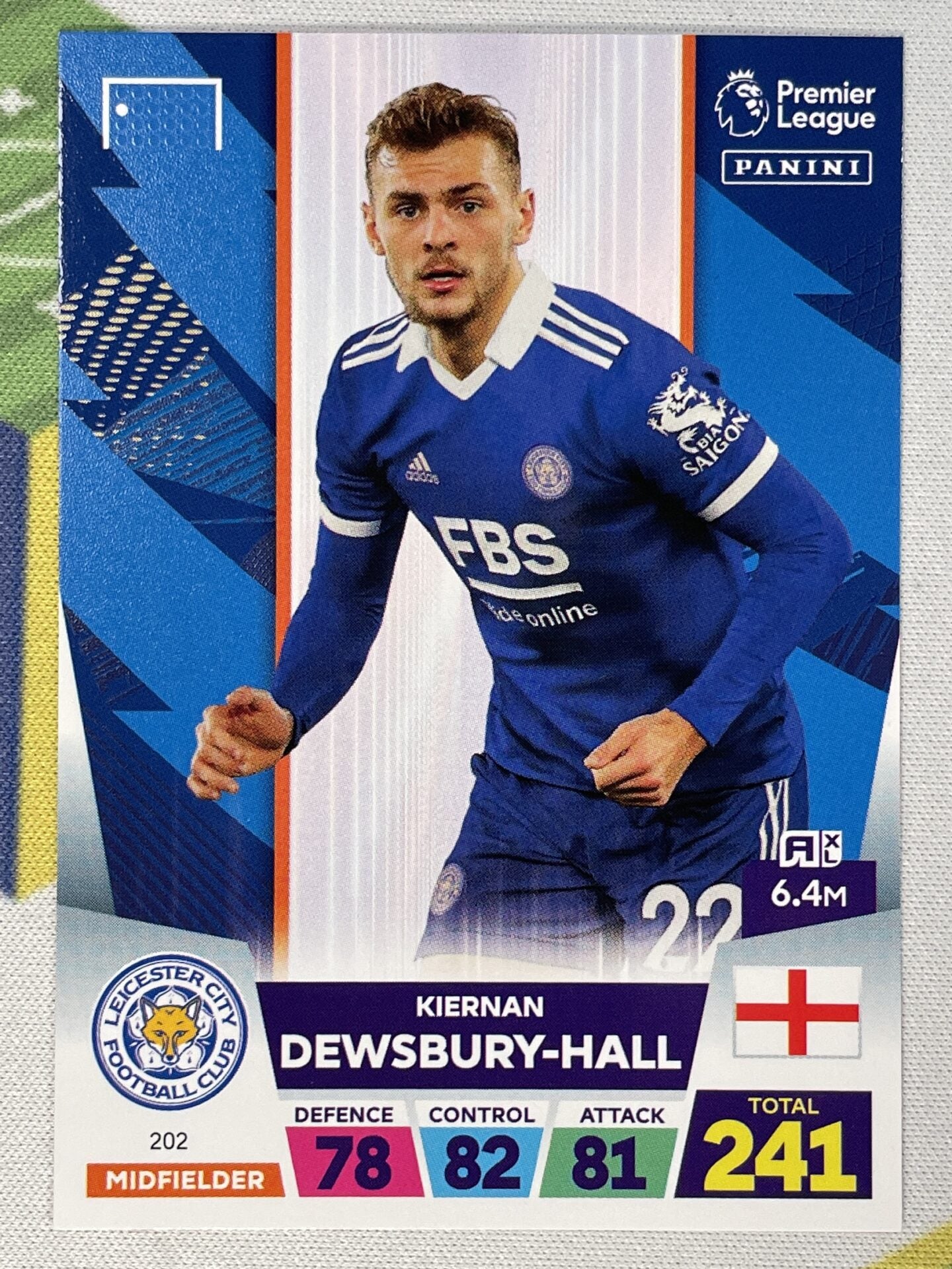 Kiernan Dewsbury-Hall Leicester Panini Premier League Adrenalyn XL 2023 Card