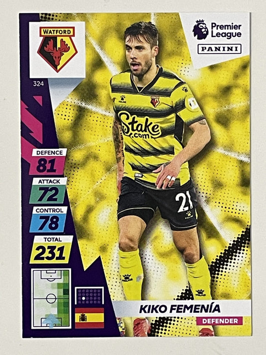 Kiko Femenia Watford Base Panini Adrenalyn XL PLUS Premier League 2021 2022