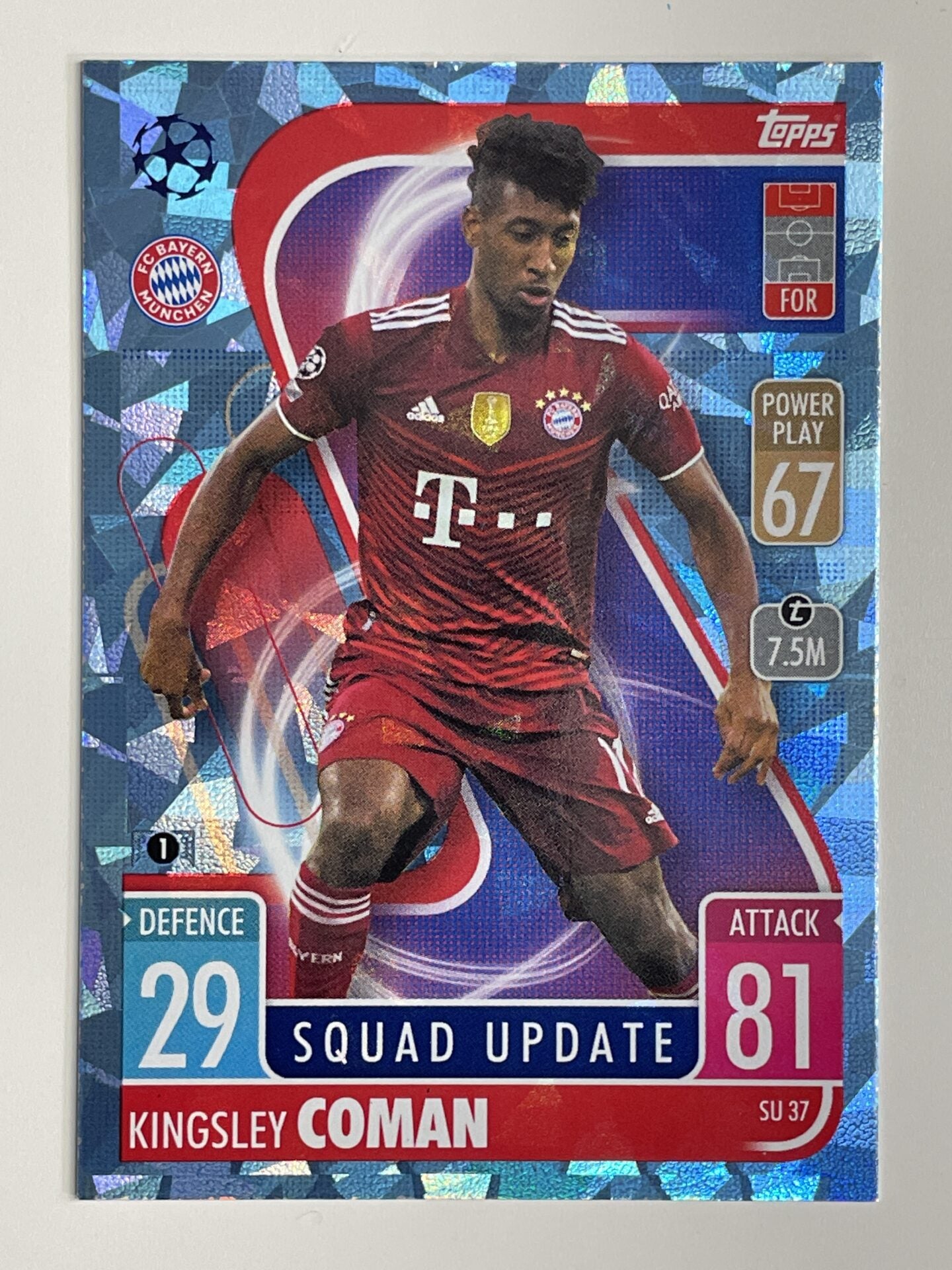 Kingsley Coman Bayern Munich Base Crystal Foil Parallel Topps Match Attax Extra 2021:22 Champions League Card