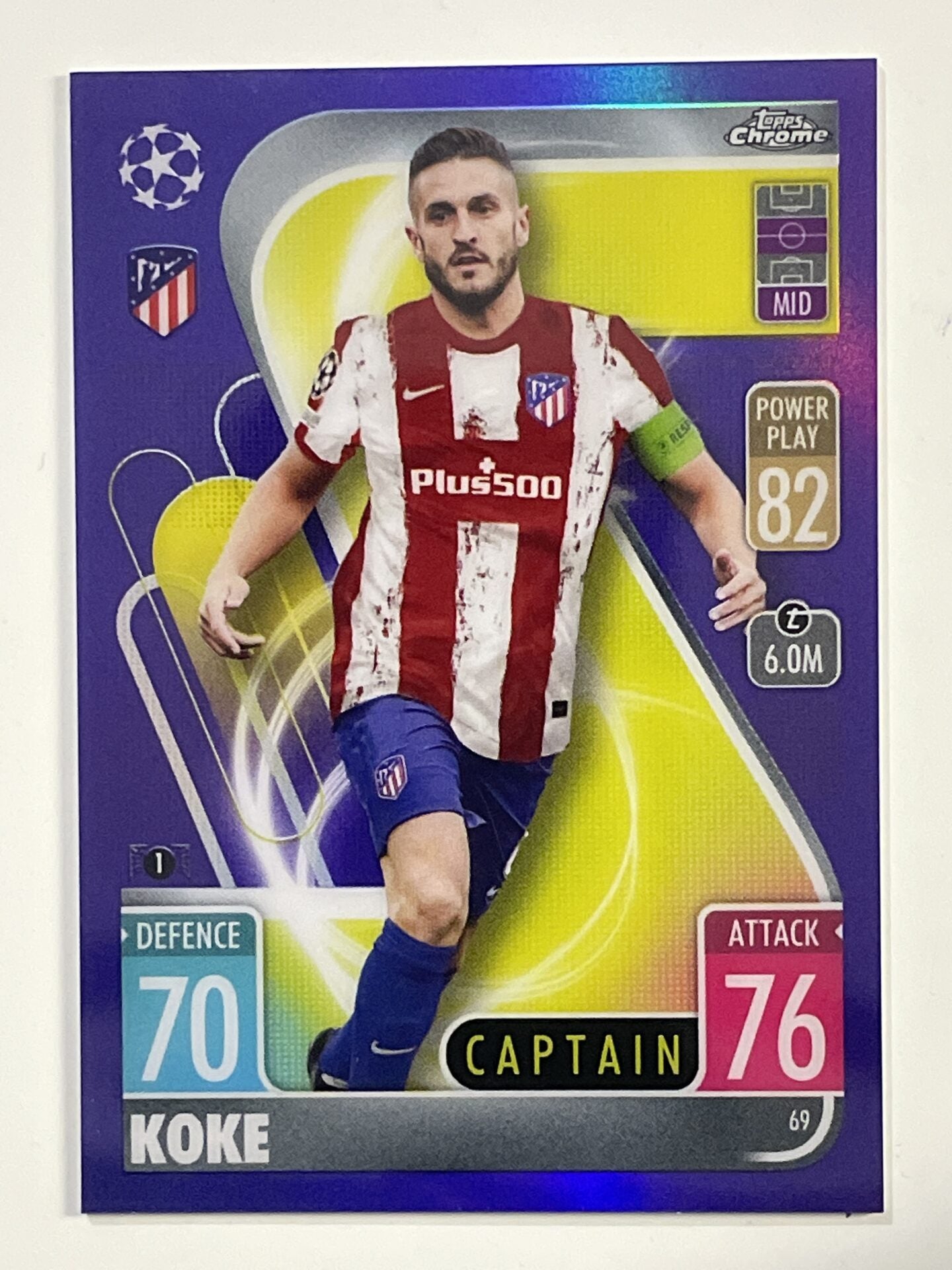 Koke Purple Parallel Topps Match Attax Chrome 2021 2022