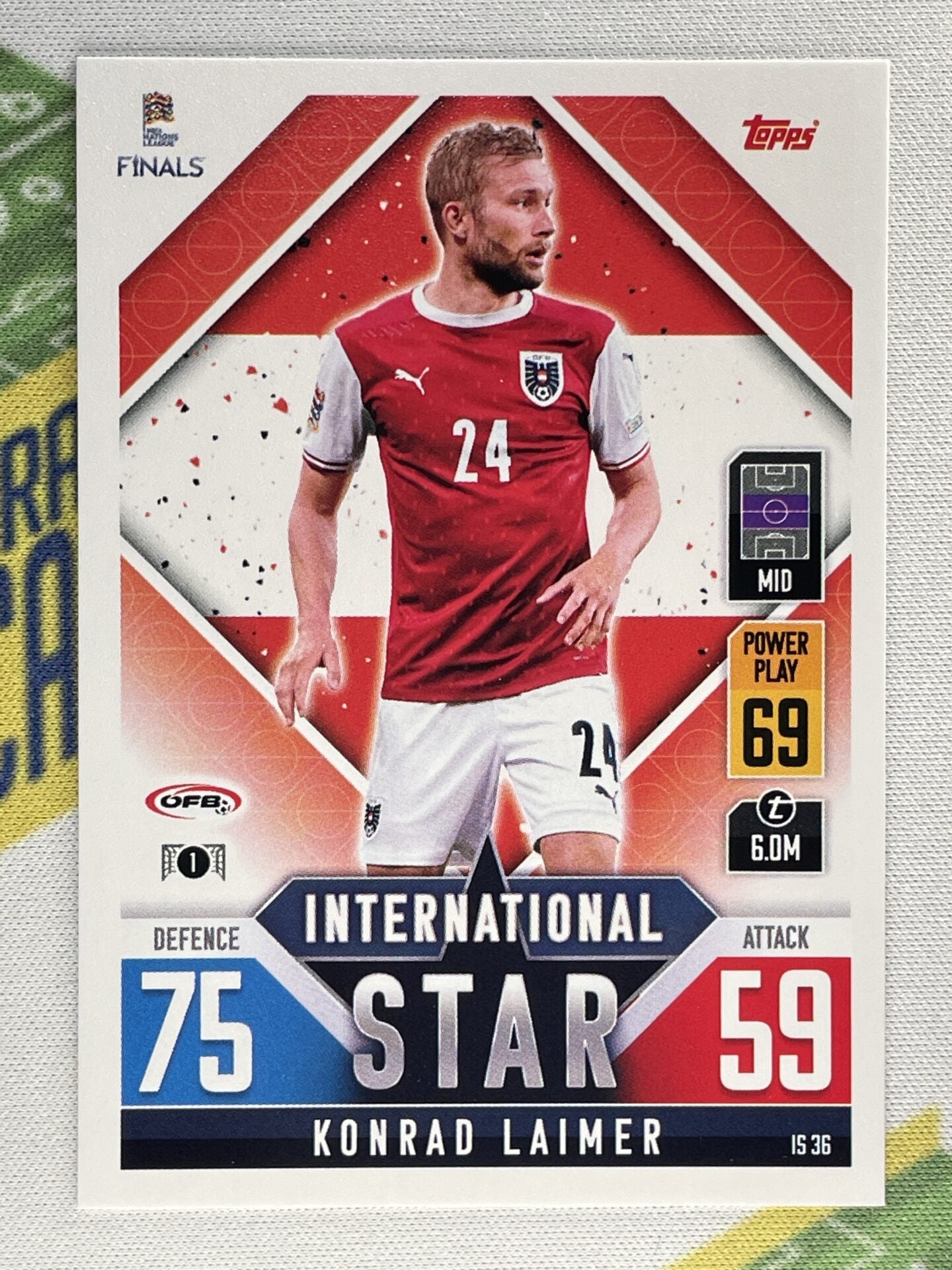 Konrad Laimer Austria Topps Match Attax 101 Road to Nations League 2022 Card