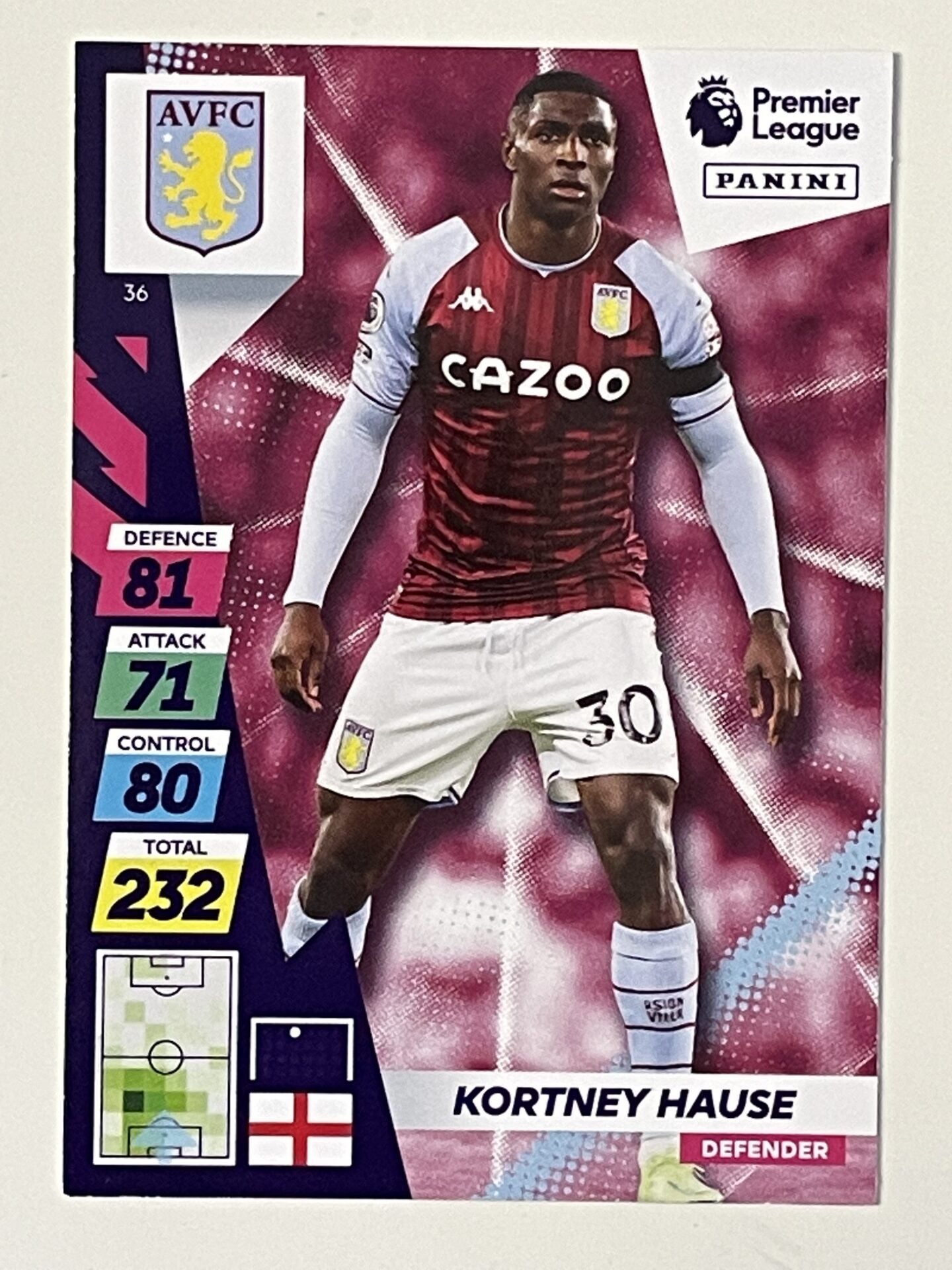 Kortney Hause Aston Villa Base Panini Adrenalyn XL PLUS Premier League 2021 2022