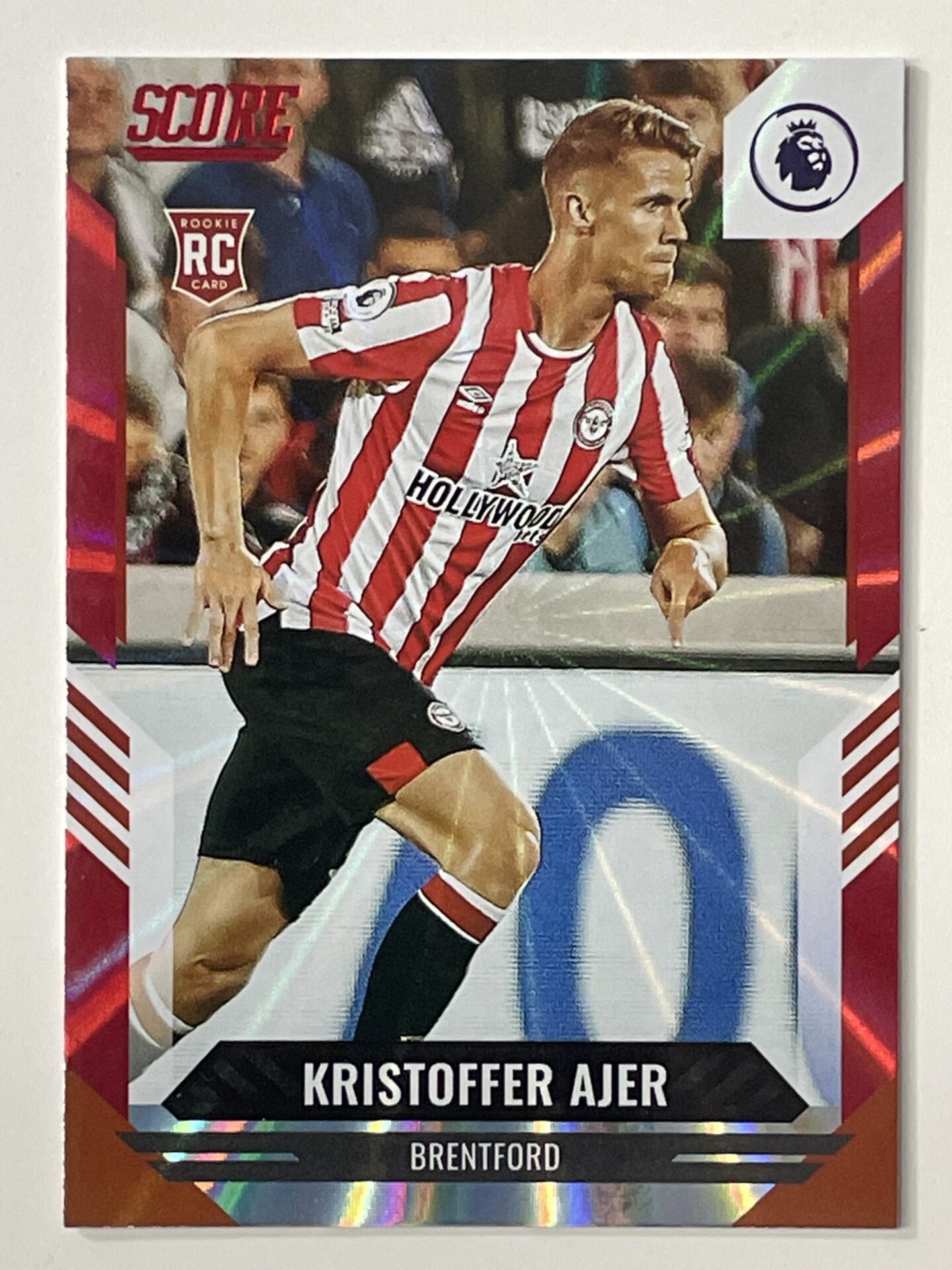 Kristoffer Ajer Brentford Base Red Laser Parallel Panini Premier League Score 2021 2022