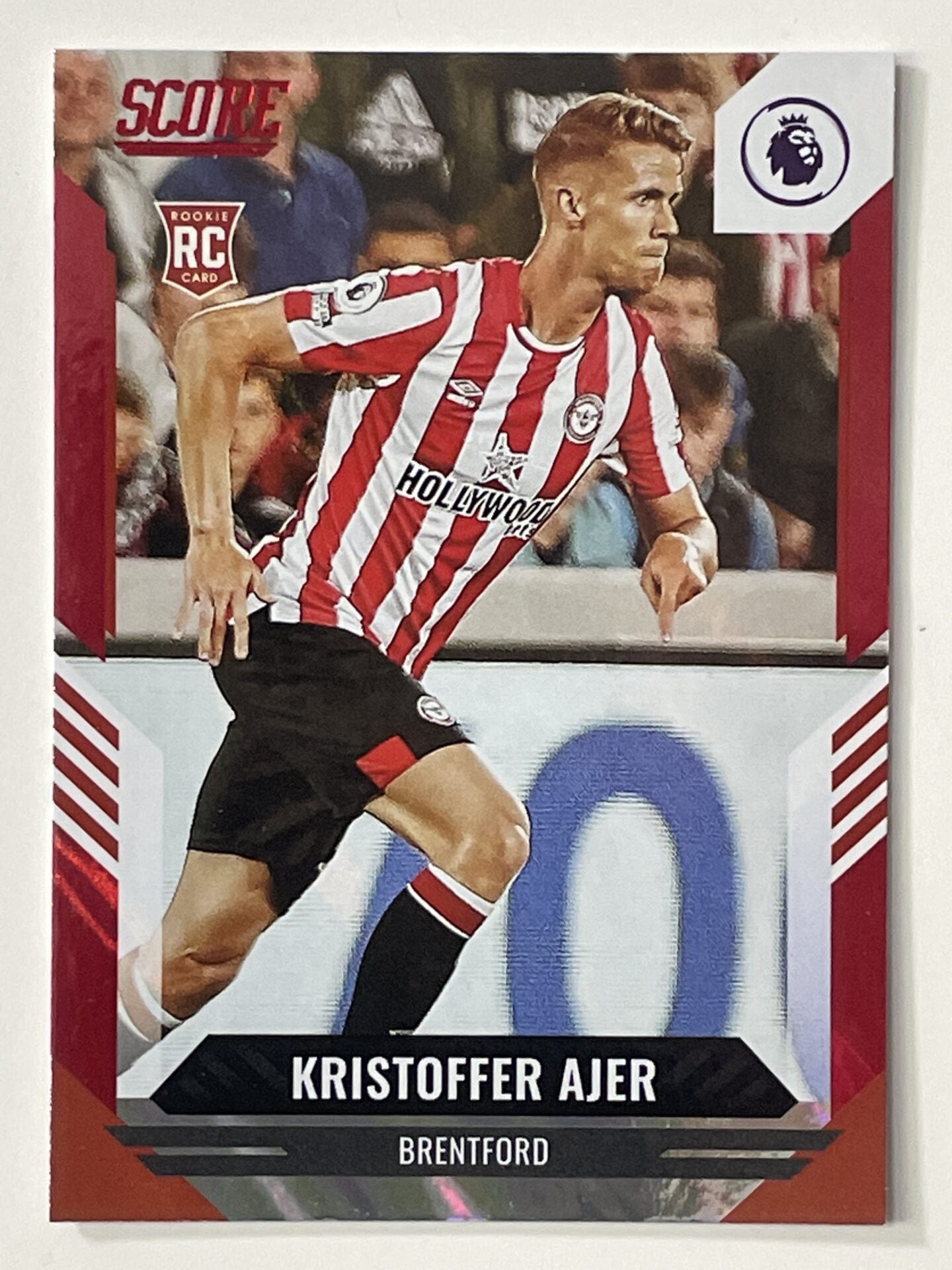 Kristoffer Ajer Brentford Base Red Lava Parallel Panini Premier League Score 2021 2022