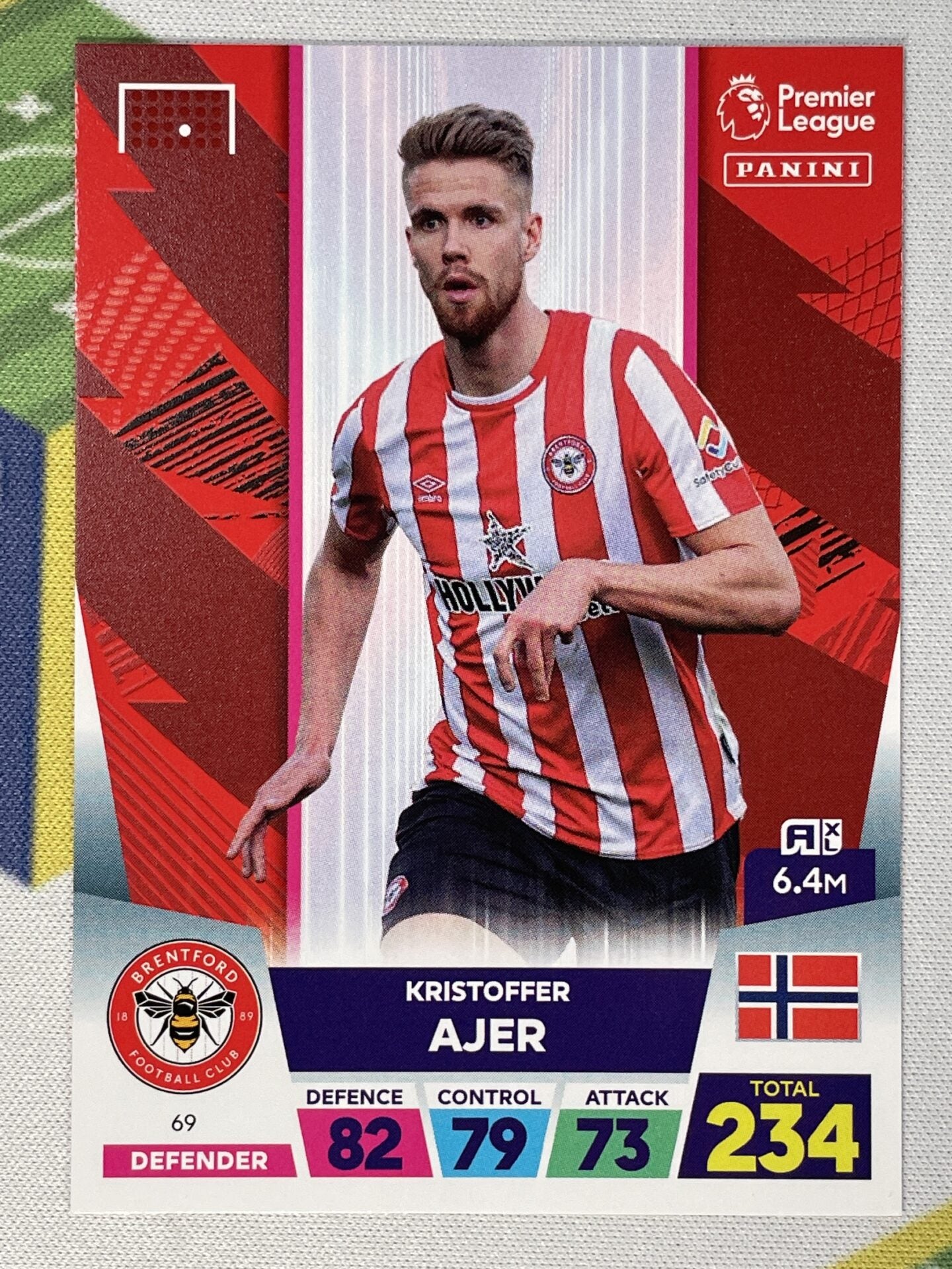 Kristoffer Ajer Brentford Panini Premier League Adrenalyn XL 2023 Card