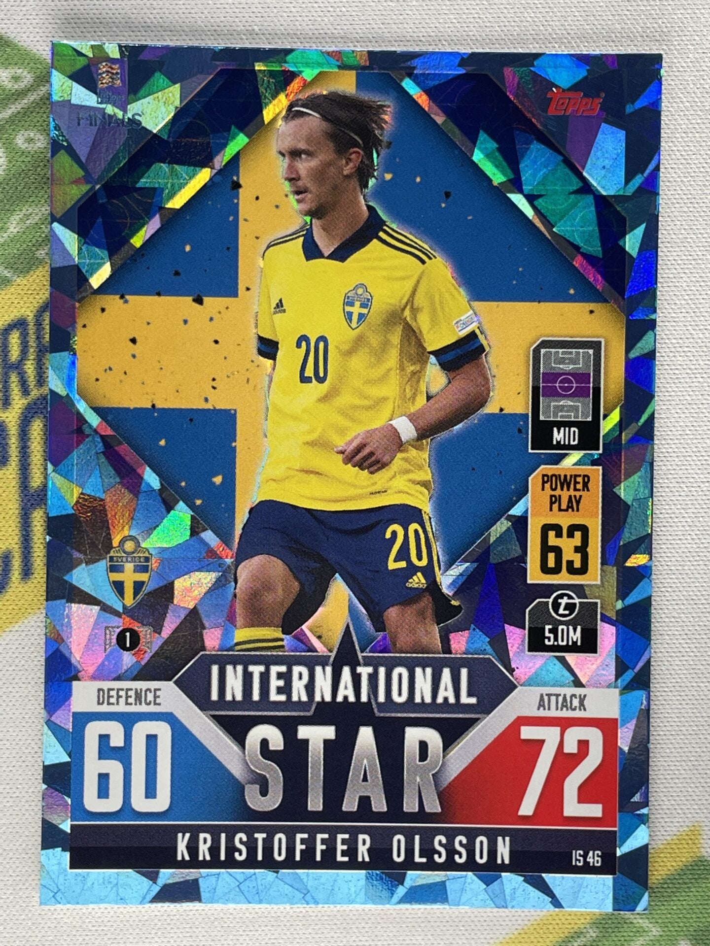 Kristoffer Olsson Sweden Crystal Foil Parallel Topps Match Attax 101 Road to Nations League 2022 Card