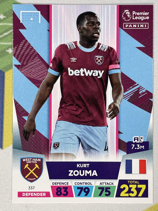 Kurt Zouma West Ham Panini Premier League Adrenalyn XL 2023 Card