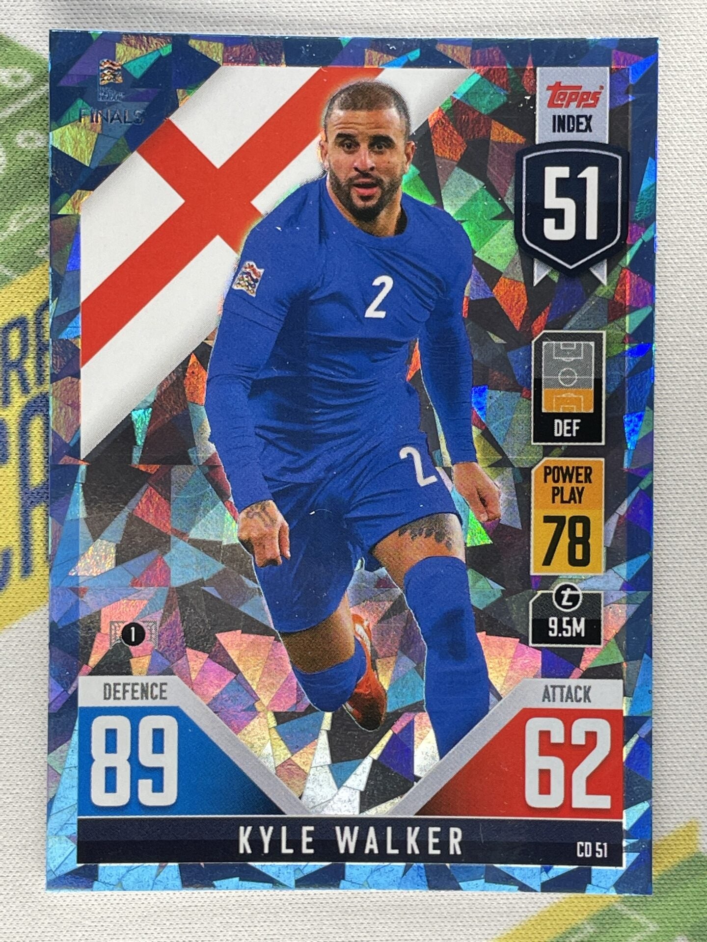 Kyle Walker England Crystal Foil Parallel Topps Match Attax 101 Road to Nations League 2022 Card