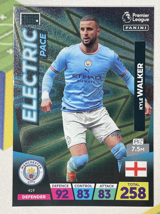 Kyle Walker Manchester City Electric Pace Panini Premier League Adrenalyn XL 2023 Card