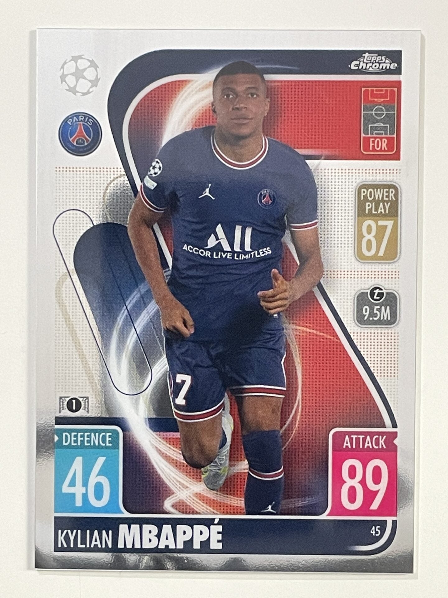 Kylian Mbappe PSG Topps Match Attax Chrome 2021 2022 Football Card