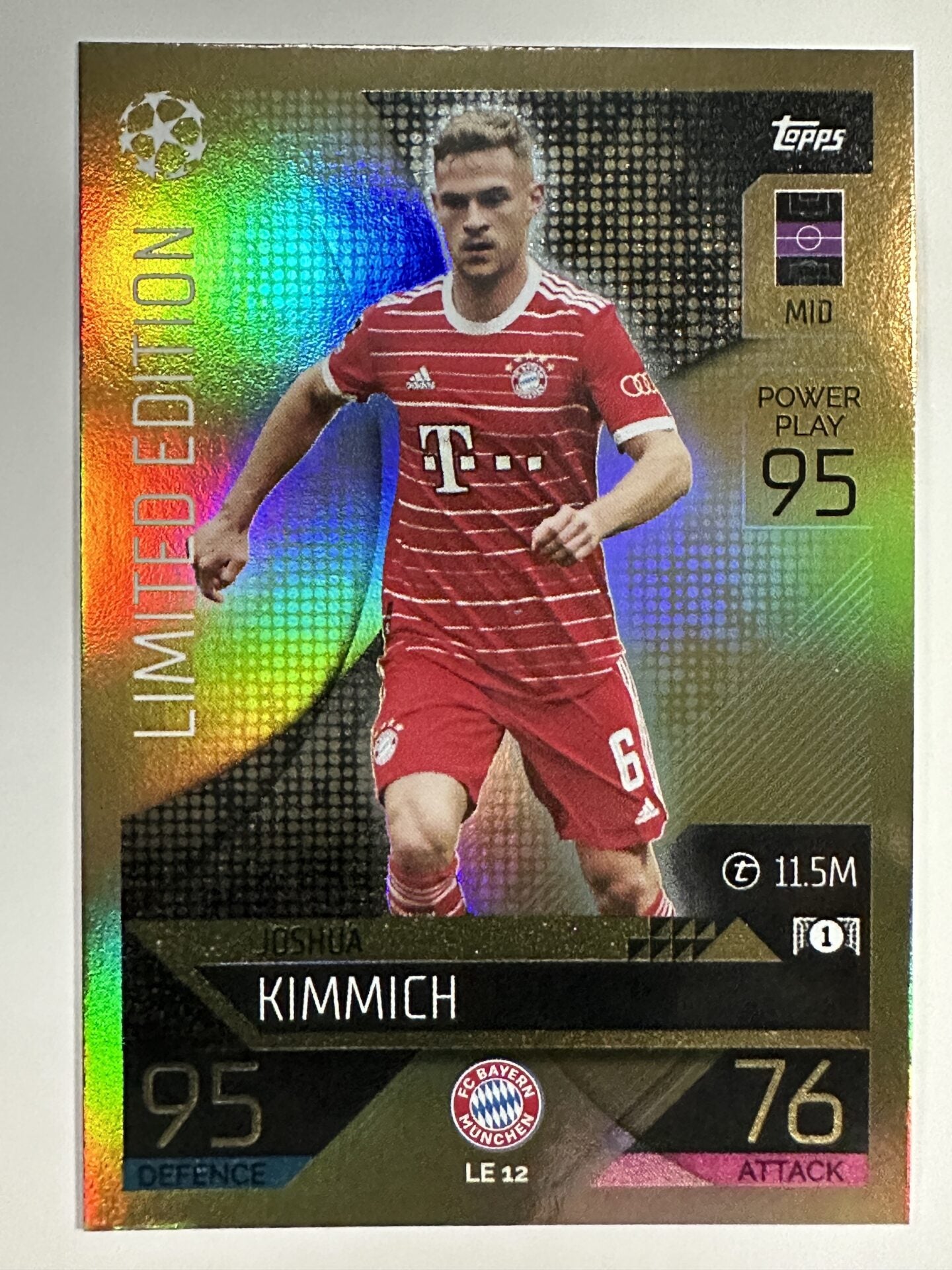 LE12 Joshua Kimmich Limited Edition (Bayern Munich) Topps Match Attax 2022:2023 Card