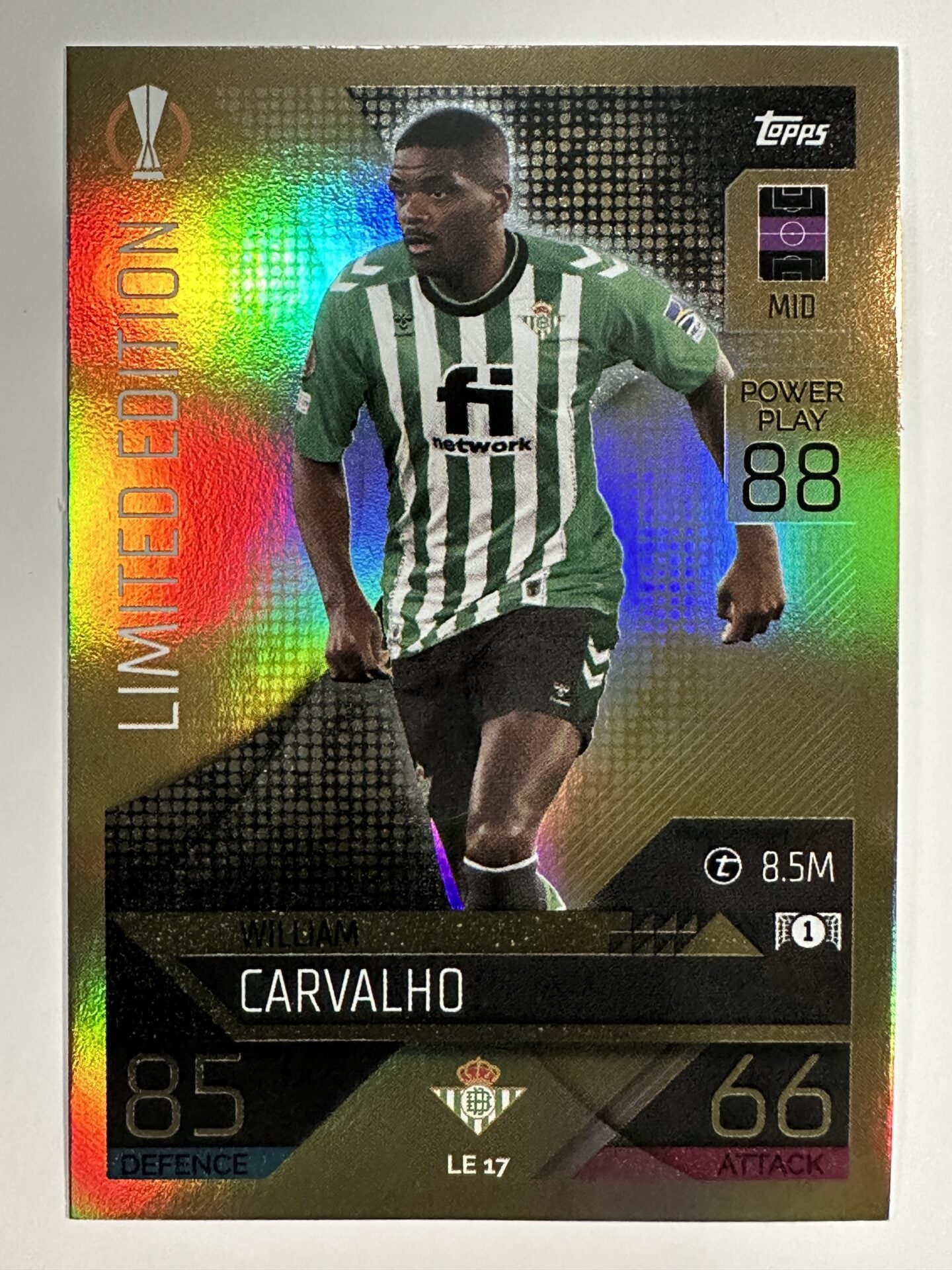 LE17 William Carvalho Limited Edition (Real Betis) Topps Match Attax 2022:2023 Card