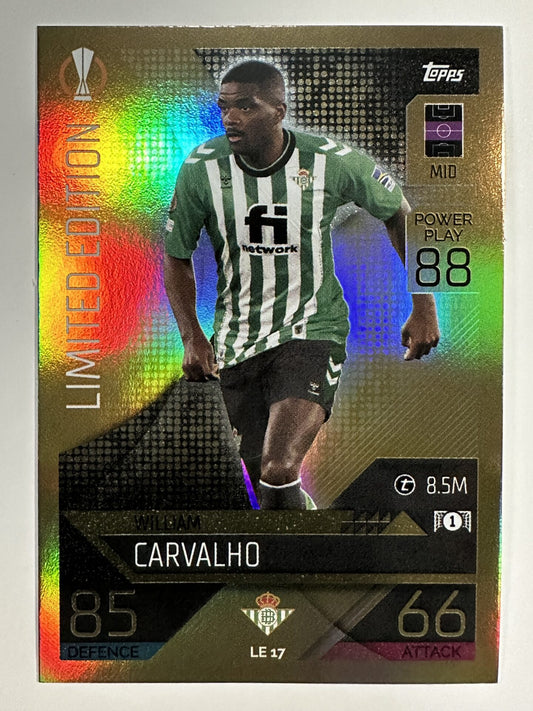 LE17 William Carvalho Limited Edition (Real Betis) Topps Match Attax 2022:2023 Card