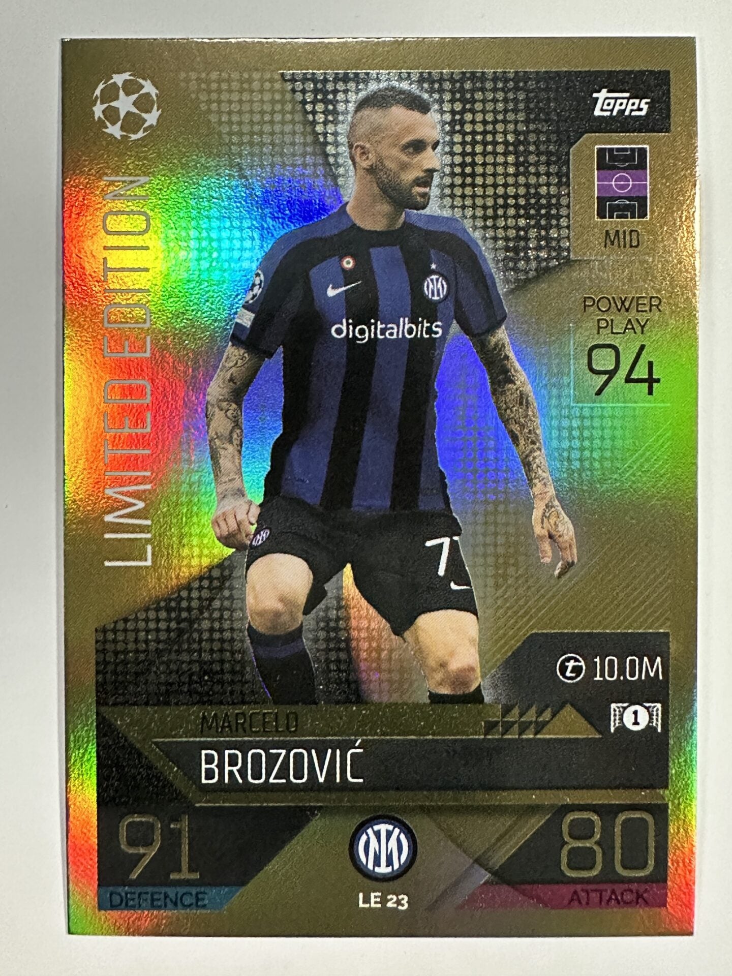 LE23 Marcelo Brozović Limited Edition (Inter Milan) Topps Match Attax 2022:2023 Card