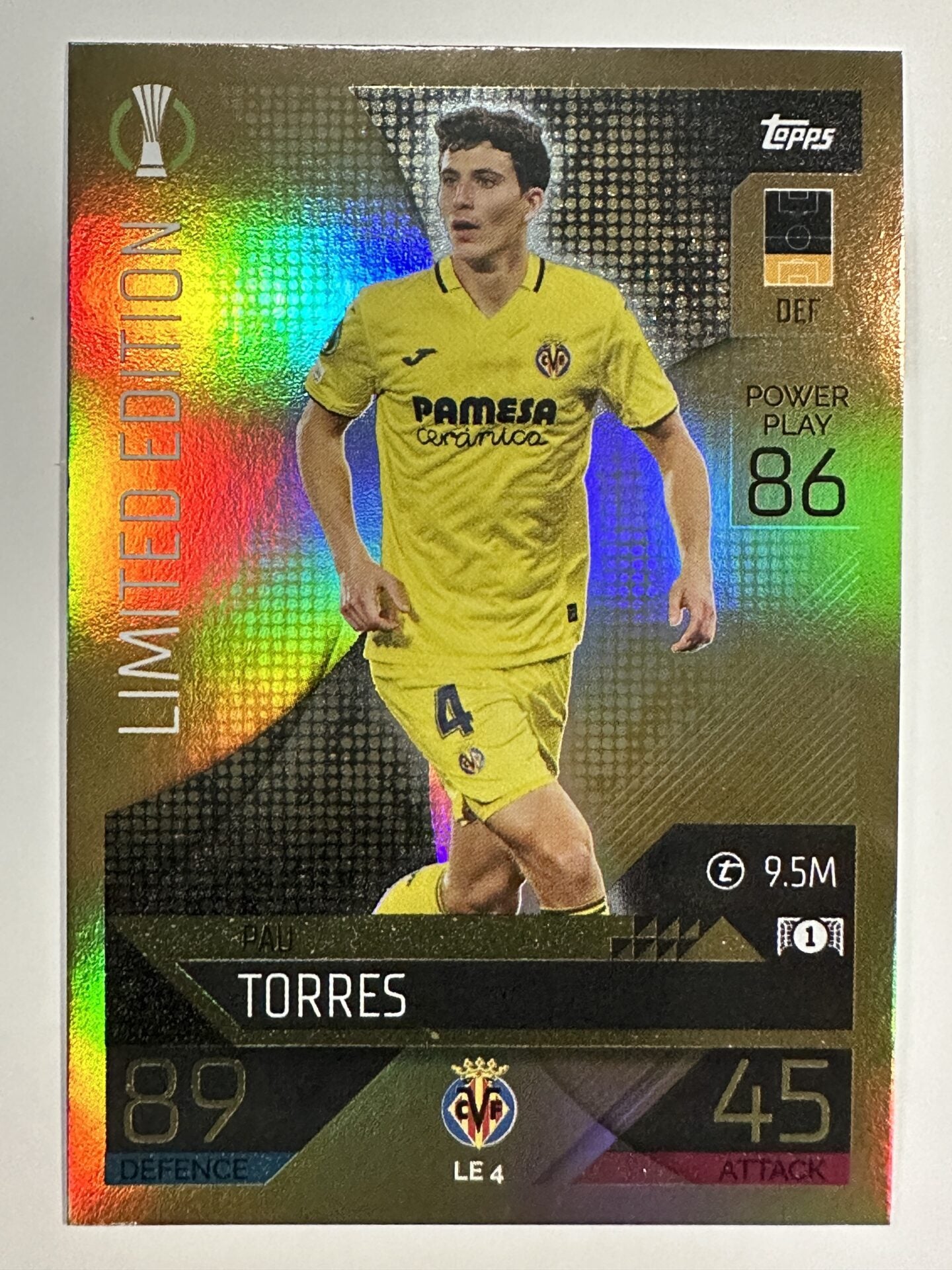 LE4 Pau Torres Limited Edition (Villarreal) Topps Match Attax 2022:2023 Card