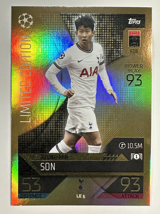 LE5 Heung-Min Son Limited Edition (Tottenham Hotspur) Topps Match Attax 2022:2023 Card