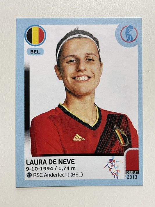 Laura de Neve Belgium Base Panini Womens Euro 2022 Stickers Collection