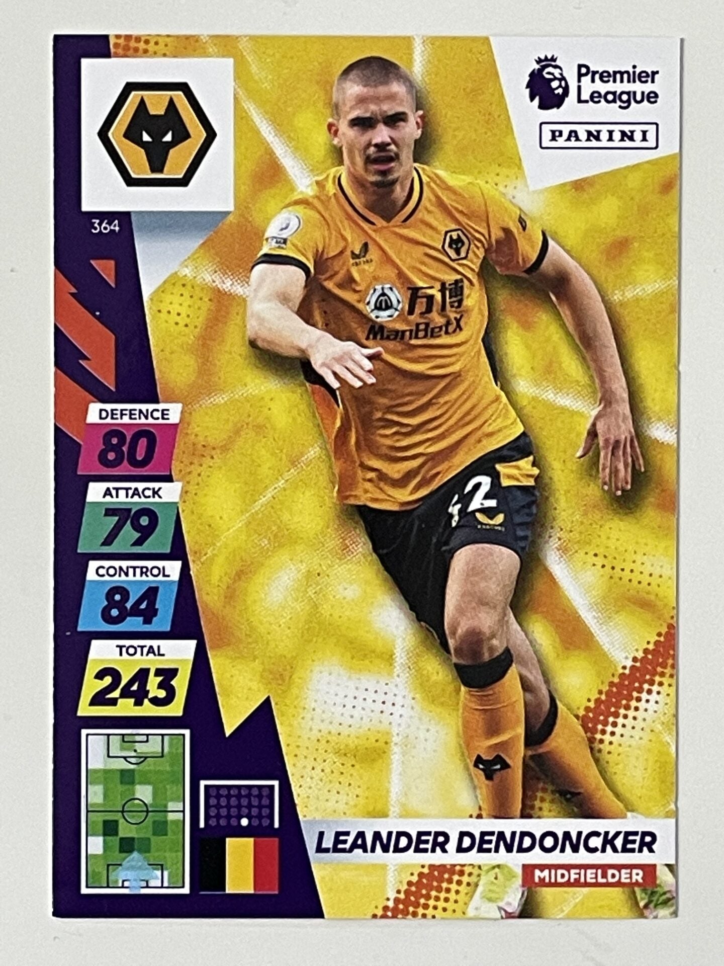 Leander Dendoncker Wolves Base Panini Adrenalyn XL PLUS Premier League 2021 2022