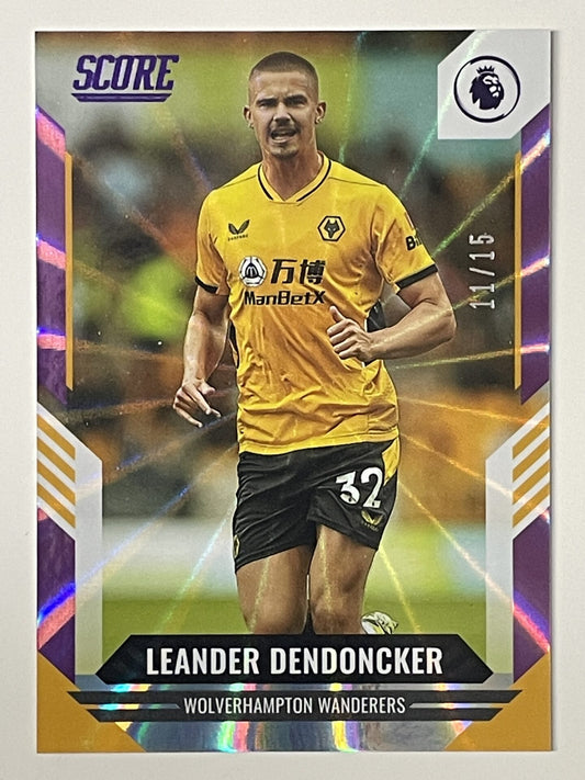 Leander Dendoncker Wolves Base Purple Laser Parallel Panini Premier League Score 2021 2022