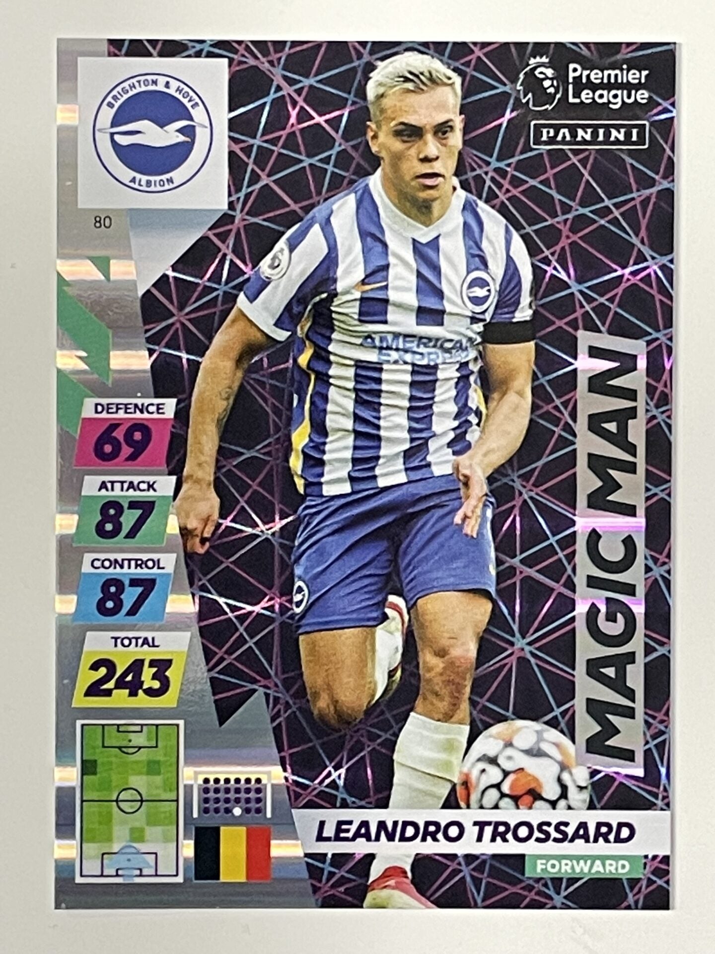 Leandro Trossard Brighton Magic Man Panini Adrenalyn XL PLUS Premier League 2021 2022