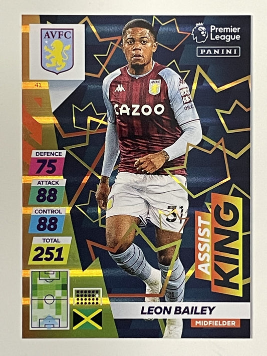 Leon Bailey Aston Villa Assist King Panini Adrenalyn XL PLUS Premier League 2021 2022