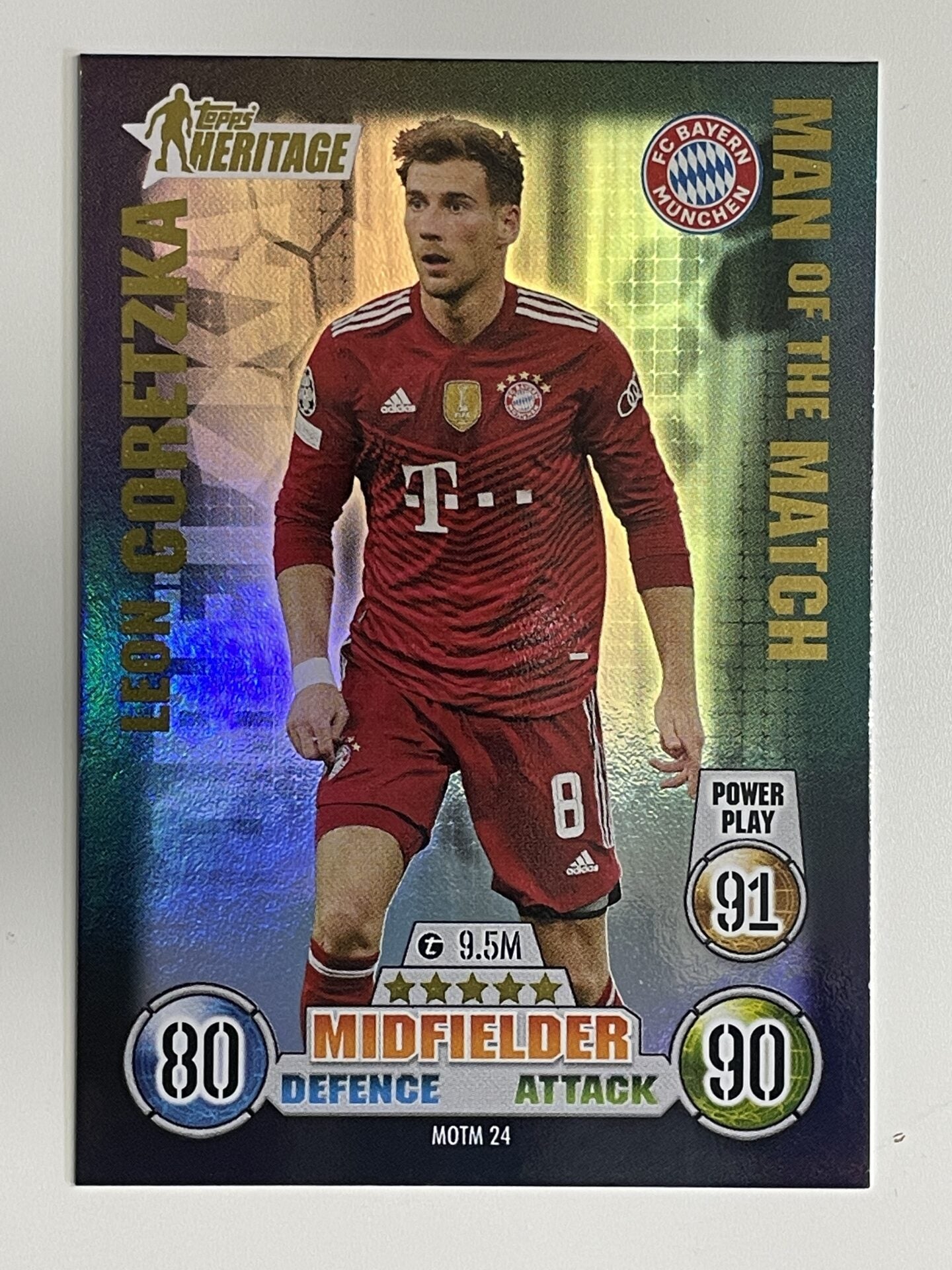 Leon Goretzka Bayern Munich Man of the Match Hertiage Topps Match Attax Extra 2021:22 Champions League Card