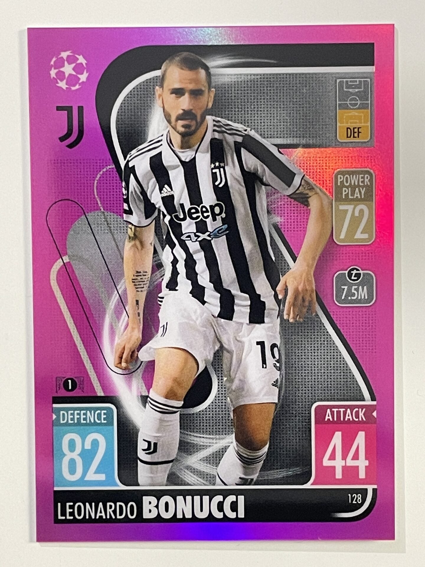 Leonardo Bonucci Pink Parallel Topps Match Attax Chrome 2021 2022