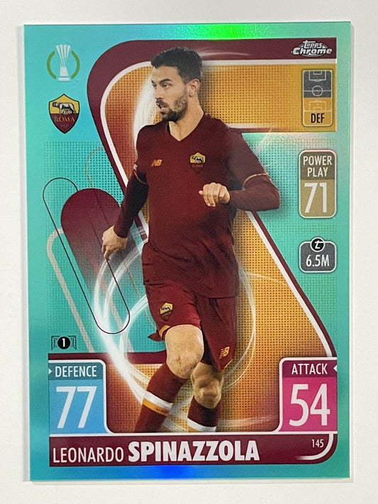 Leonardo Spinazzola Aqua Parallel Topps Match Attax Chrome 2021 2022