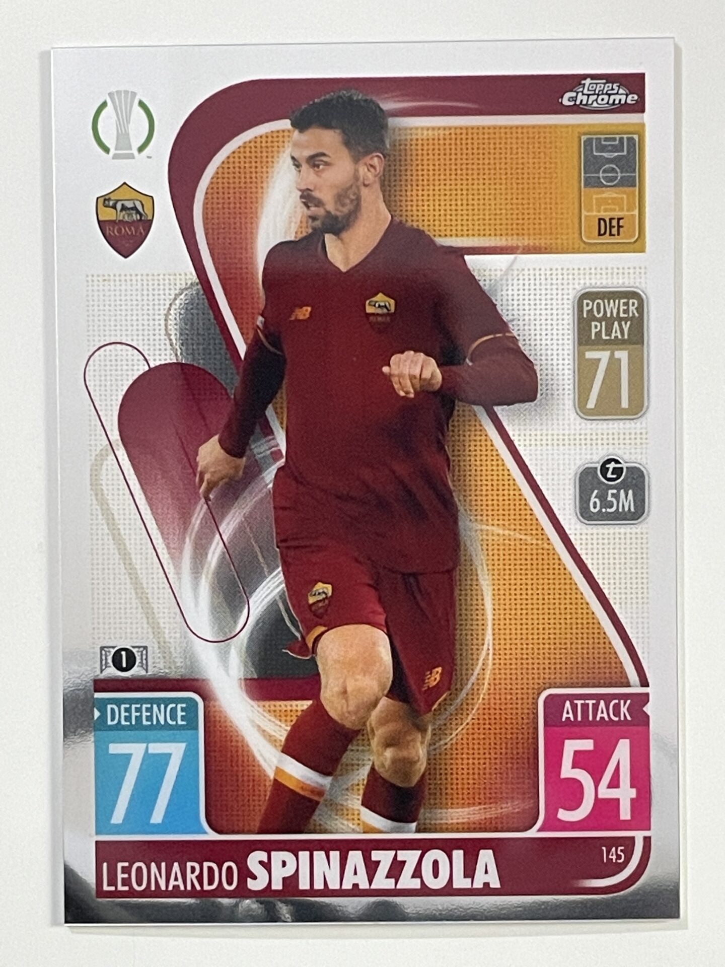 Leonardo Spinazzola Roma Topps Match Attax Chrome 2021 2022 Football Card