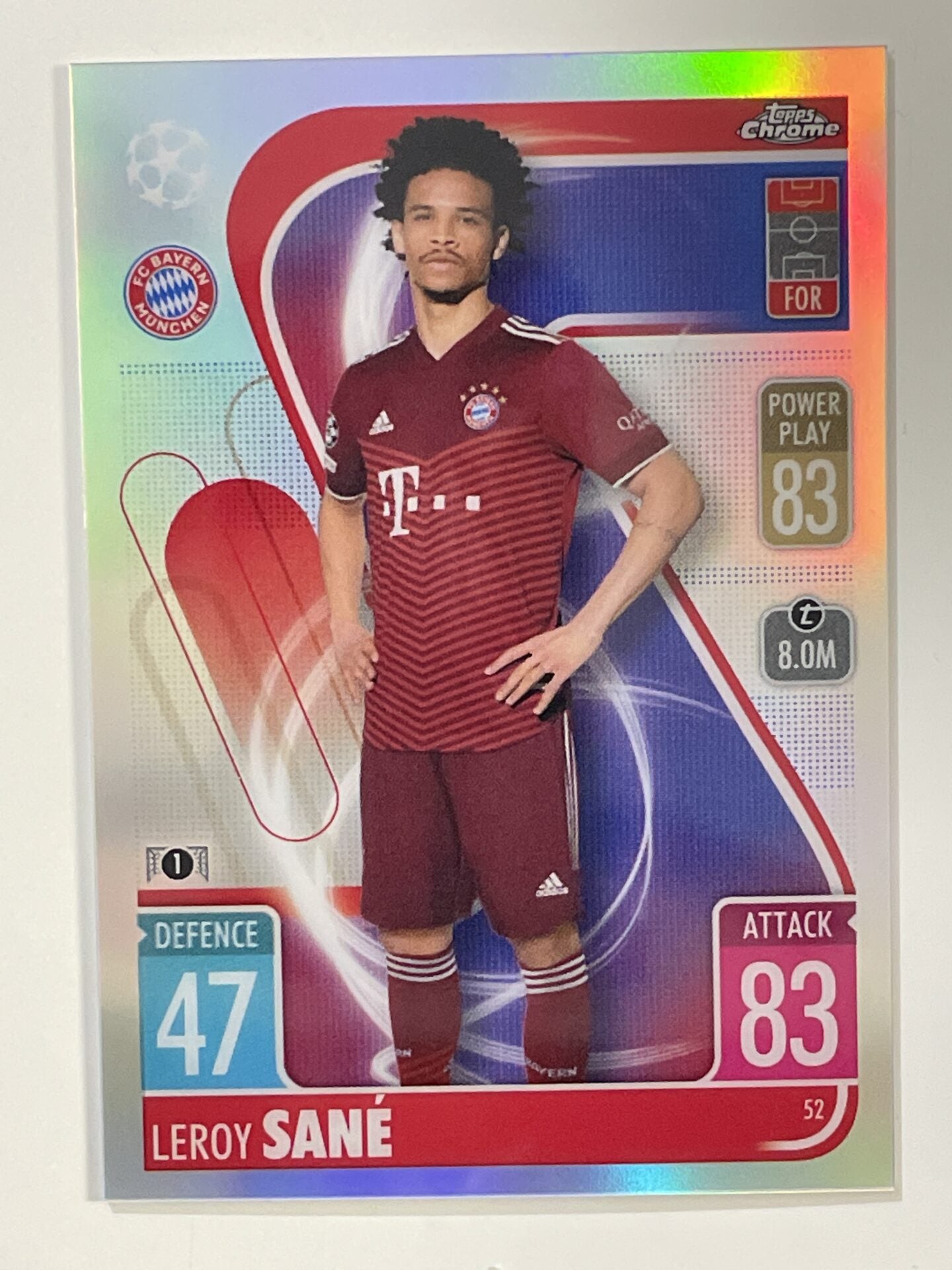 Leroy Sane Refractor Topps Match Attax Chrome 2021 2022