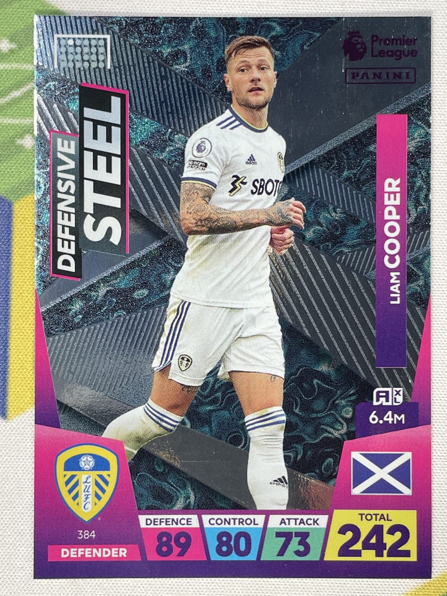 Liam Cooper Leeds United Defensive Steel Panini Premier League Adrenalyn XL 2023 Card