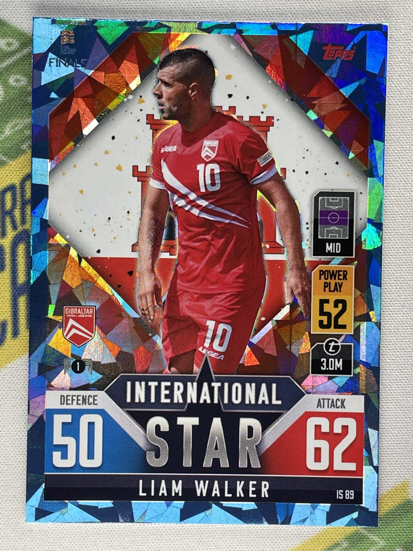 Liam Walker Gibraltar Crystal Foil Parallel Topps Match Attax 101 Road to Nations League 2022 Card