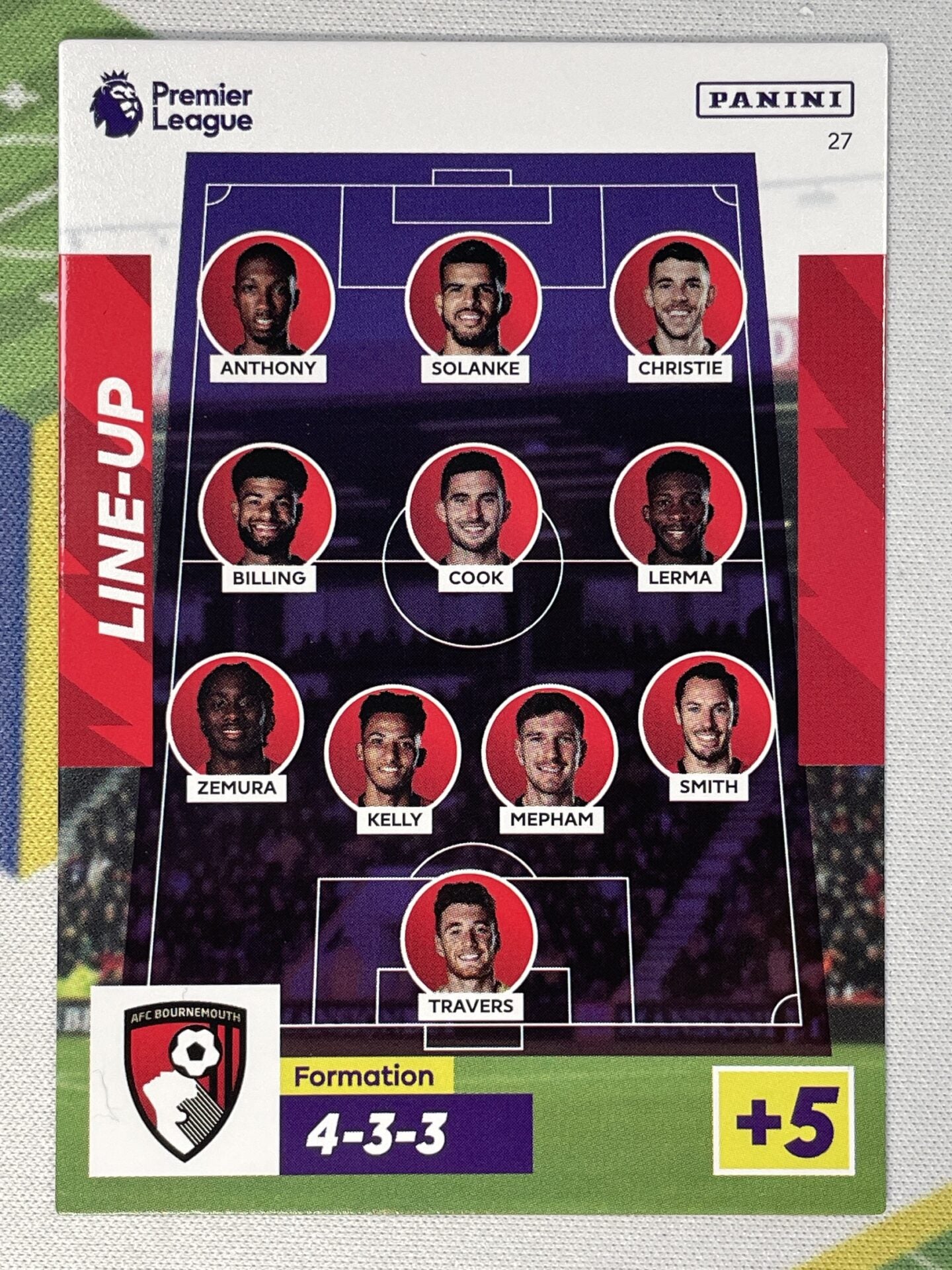 Lineup Bournemouth Panini Premier League Adrenalyn XL 2023 Card