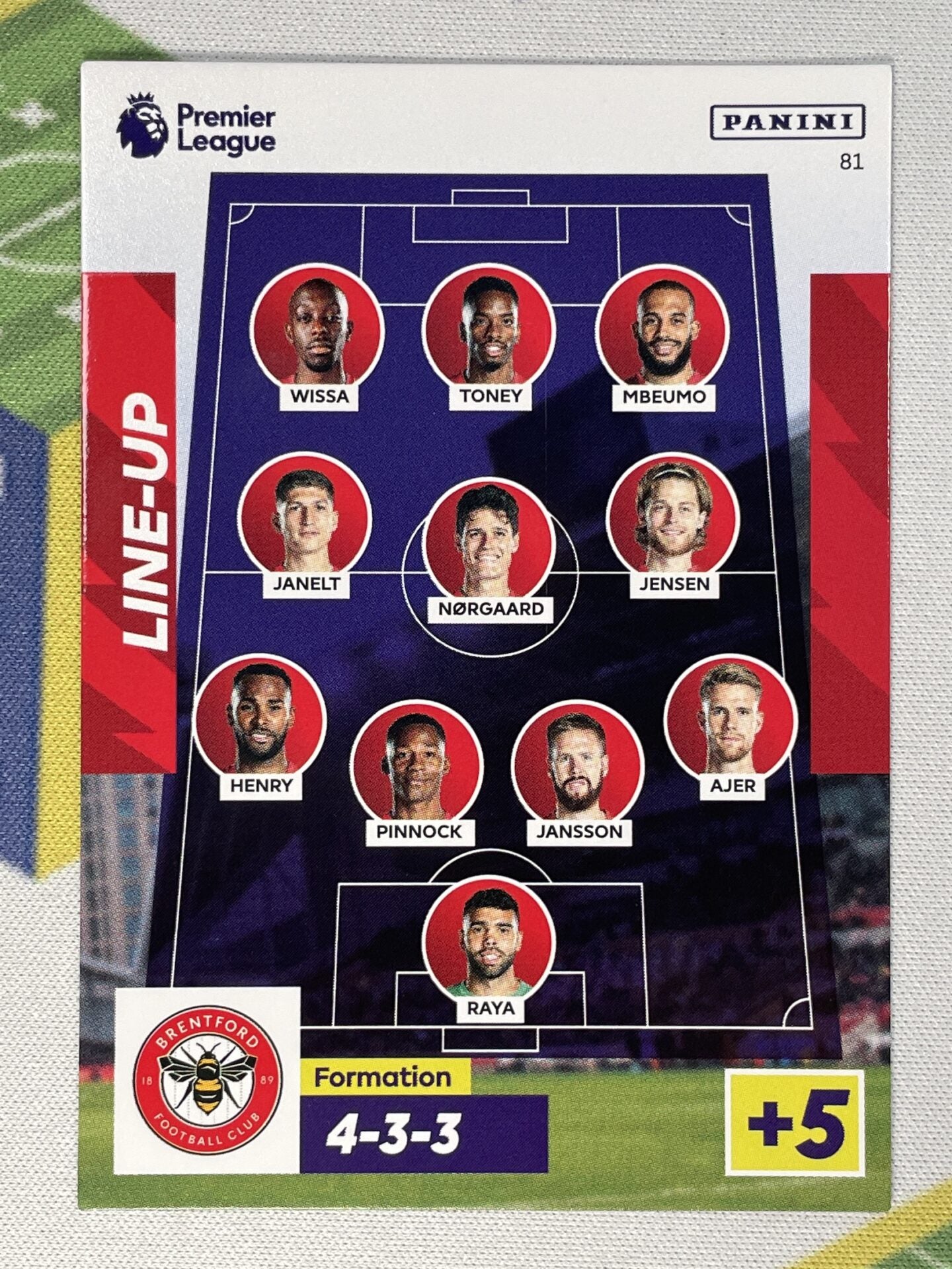 Lineup Brentford Panini Premier League Adrenalyn XL 2023 Card