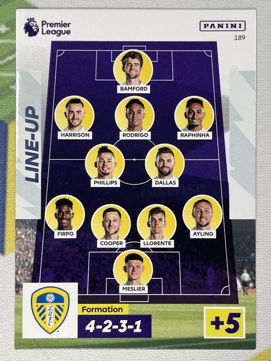 Lineup Leeds Panini Premier League Adrenalyn XL 2023 Card