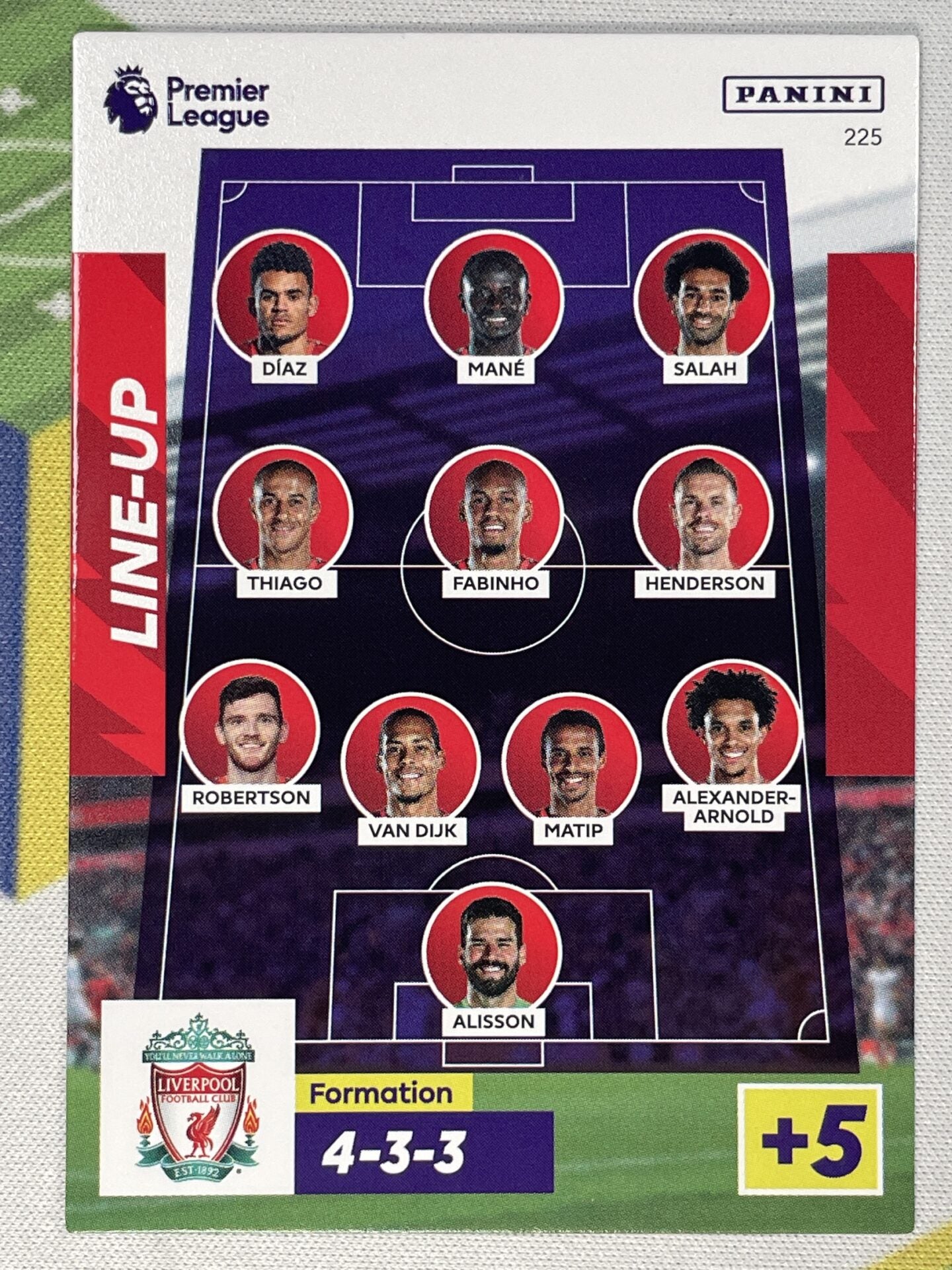 Lineup Liverpool Panini Premier League Adrenalyn XL 2023 Card