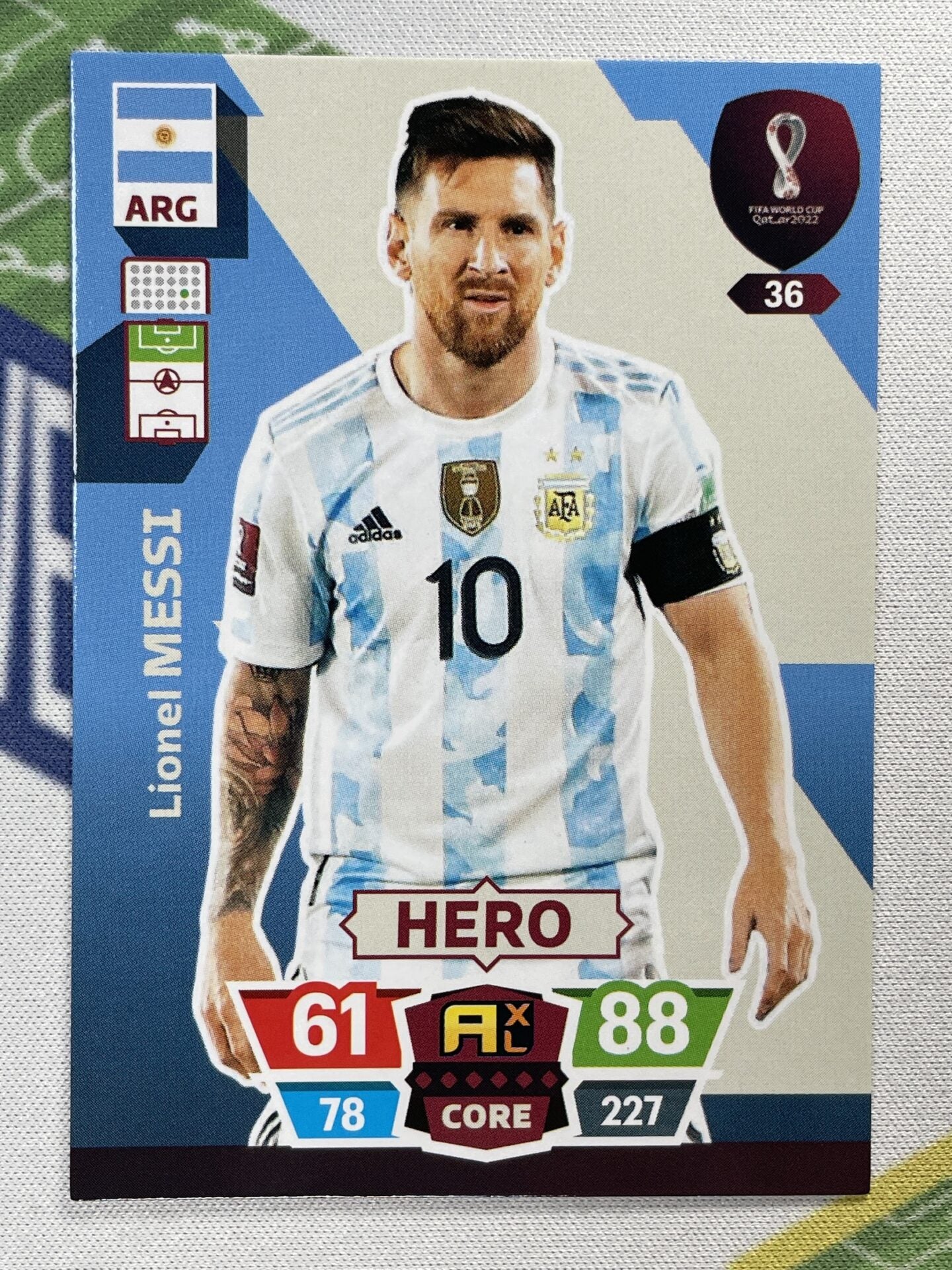 Lionel Messi Argentina Panini World Cup 2022 Adrenalyn XL Card