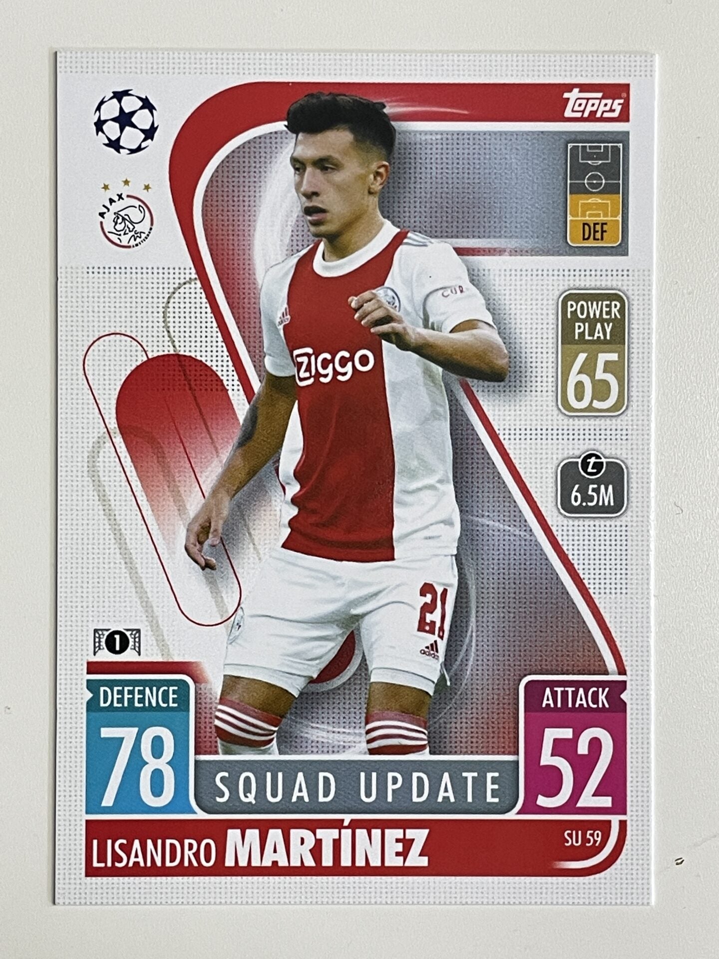 Lisandro Martinez Ajax Base Topps Match Attax Extra 2021:22 Champions League Card