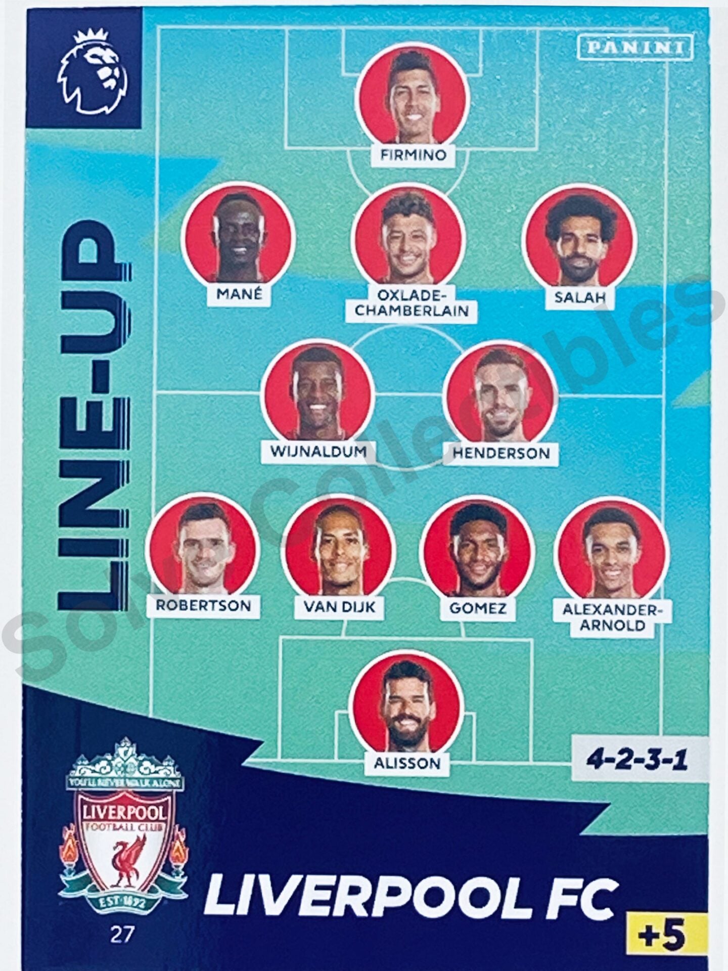 Liverpool Lineup Football Card &#8211; Premier League Adrenalyn XL 2020:21