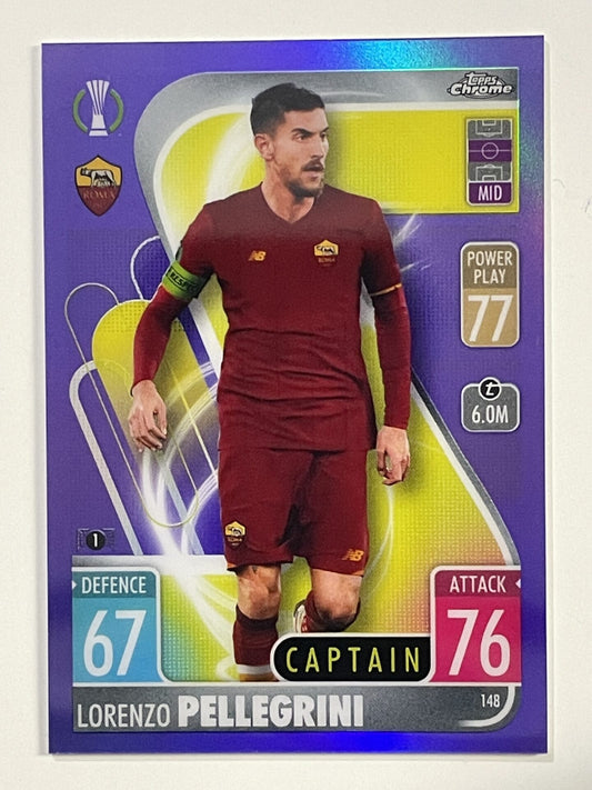 Lorenzo Pellegrini Purple Parallel Topps Match Attax Chrome 2021 2022