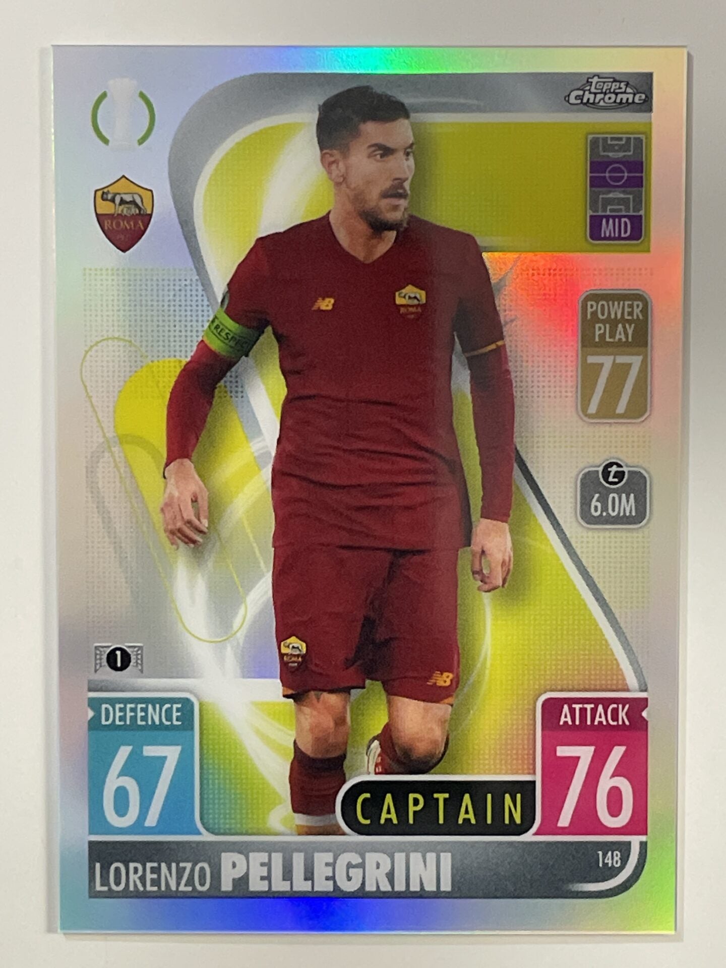 Lorenzo Pellegrini Refractor Topps Match Attax Chrome 2021 2022