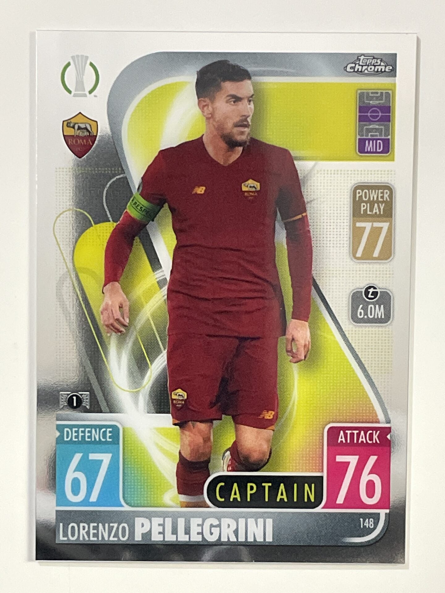 Lorenzo Pellegrini Roma Topps Match Attax Chrome 2021 2022 Football Card