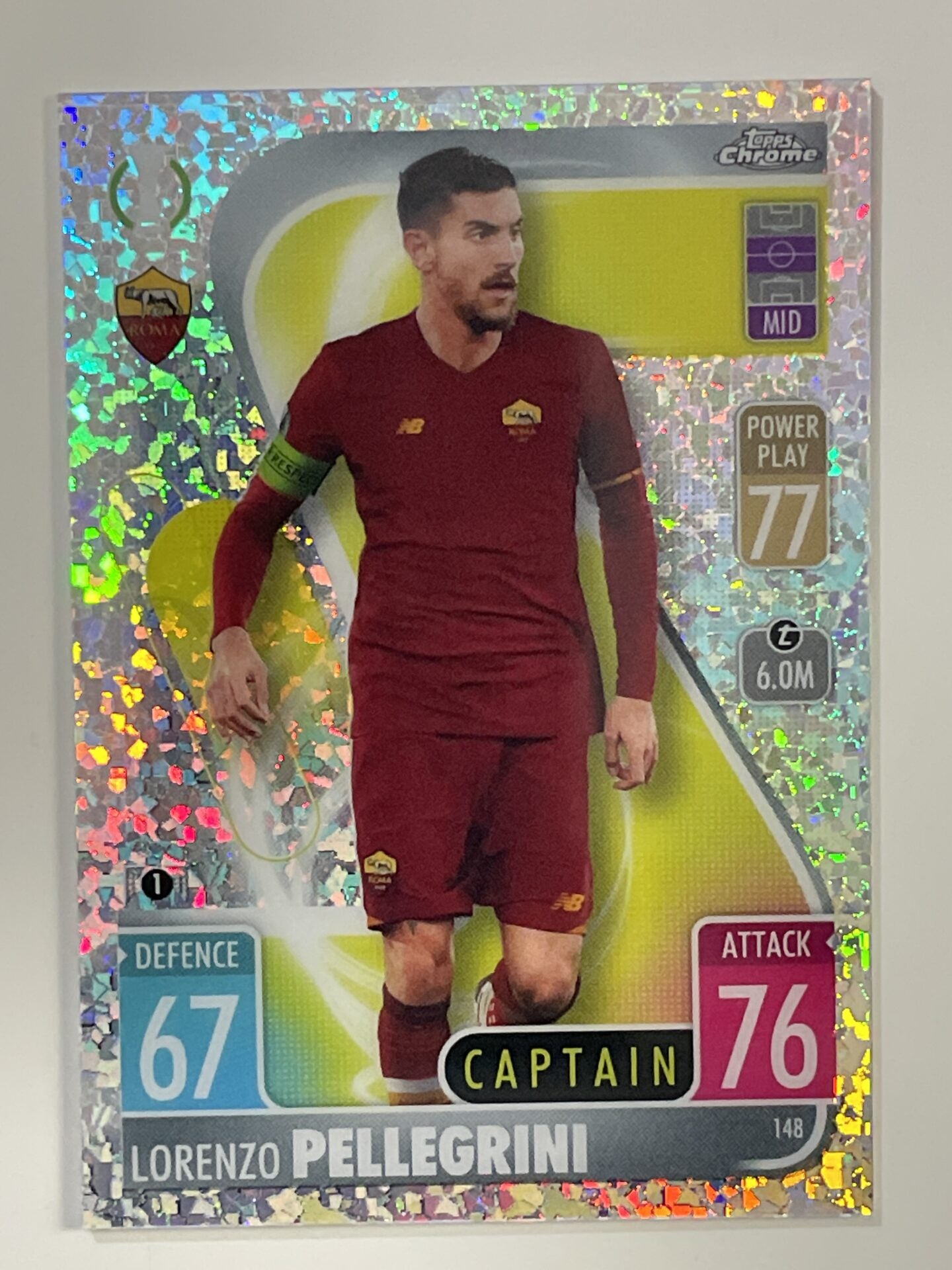 Lorenzo Pellegrini Speckle Refractor Topps Match Attax Chrome 2021 2022