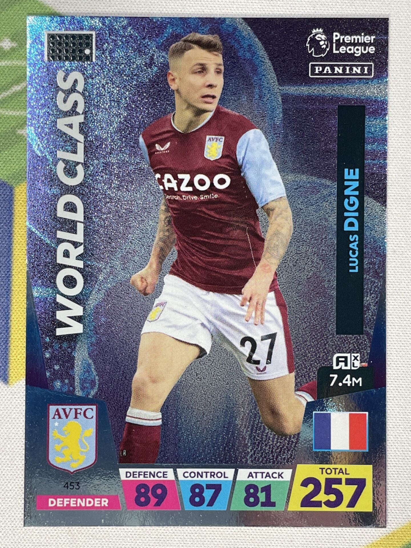 Lucas Digne Aston Villa World Class Panini Premier League Adrenalyn XL 2023 Card