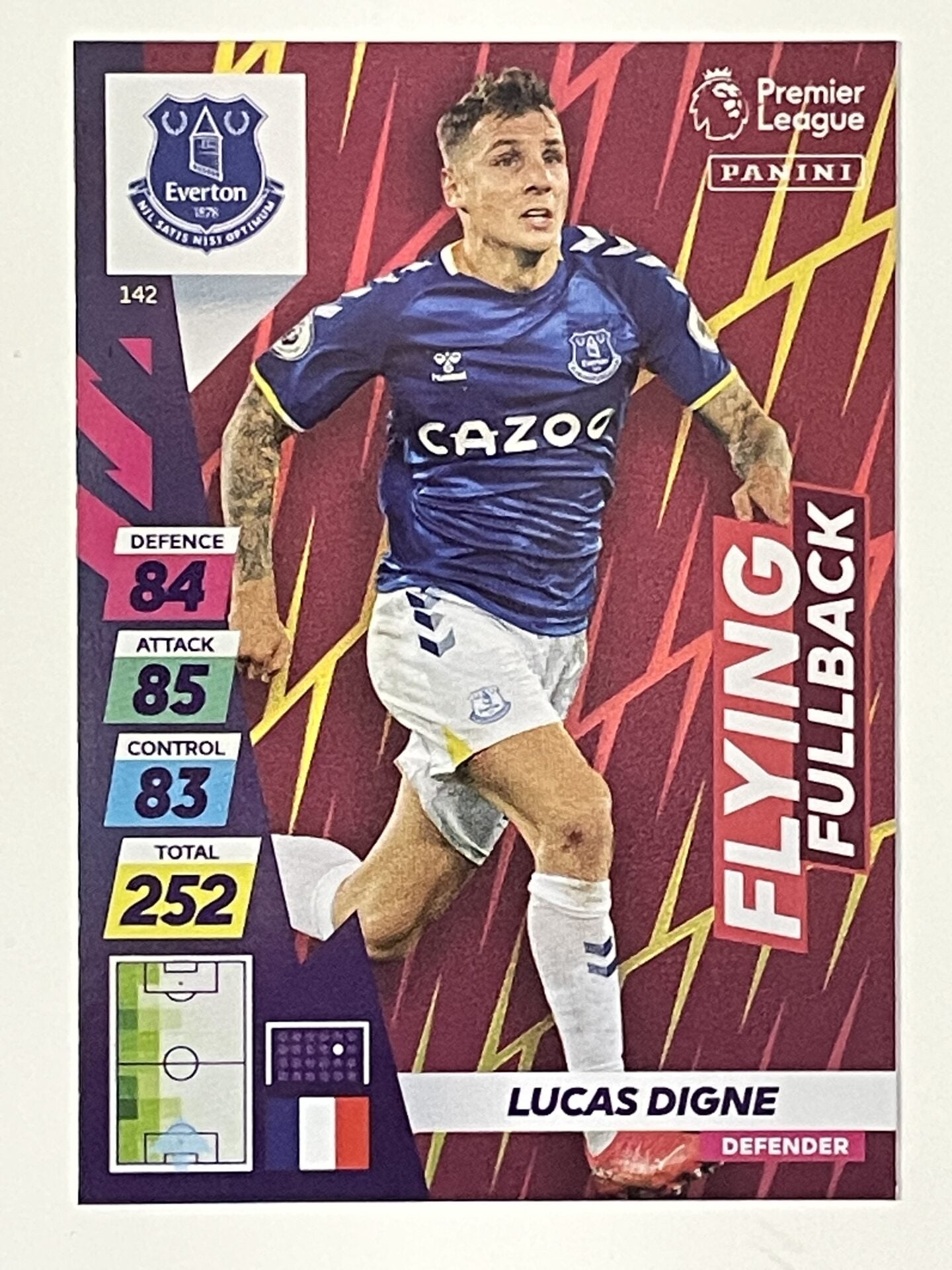 Lucas Digne Everton Flying Fullback Panini Adrenalyn XL PLUS Premier League 2021 2022