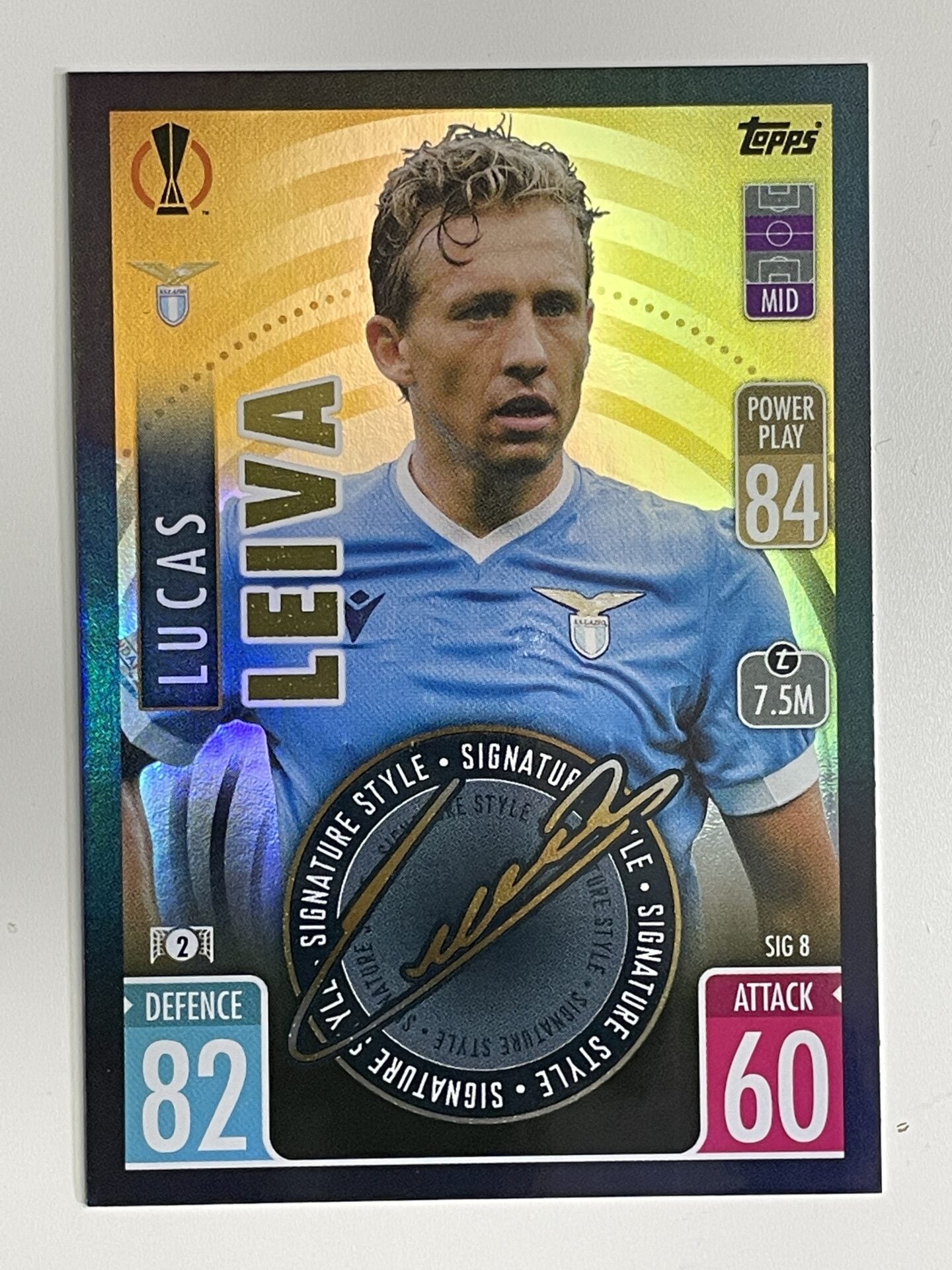 Lucas Leiva Lazio Signature Style Topps Match Attax Extra 2021:22 Champions League Card